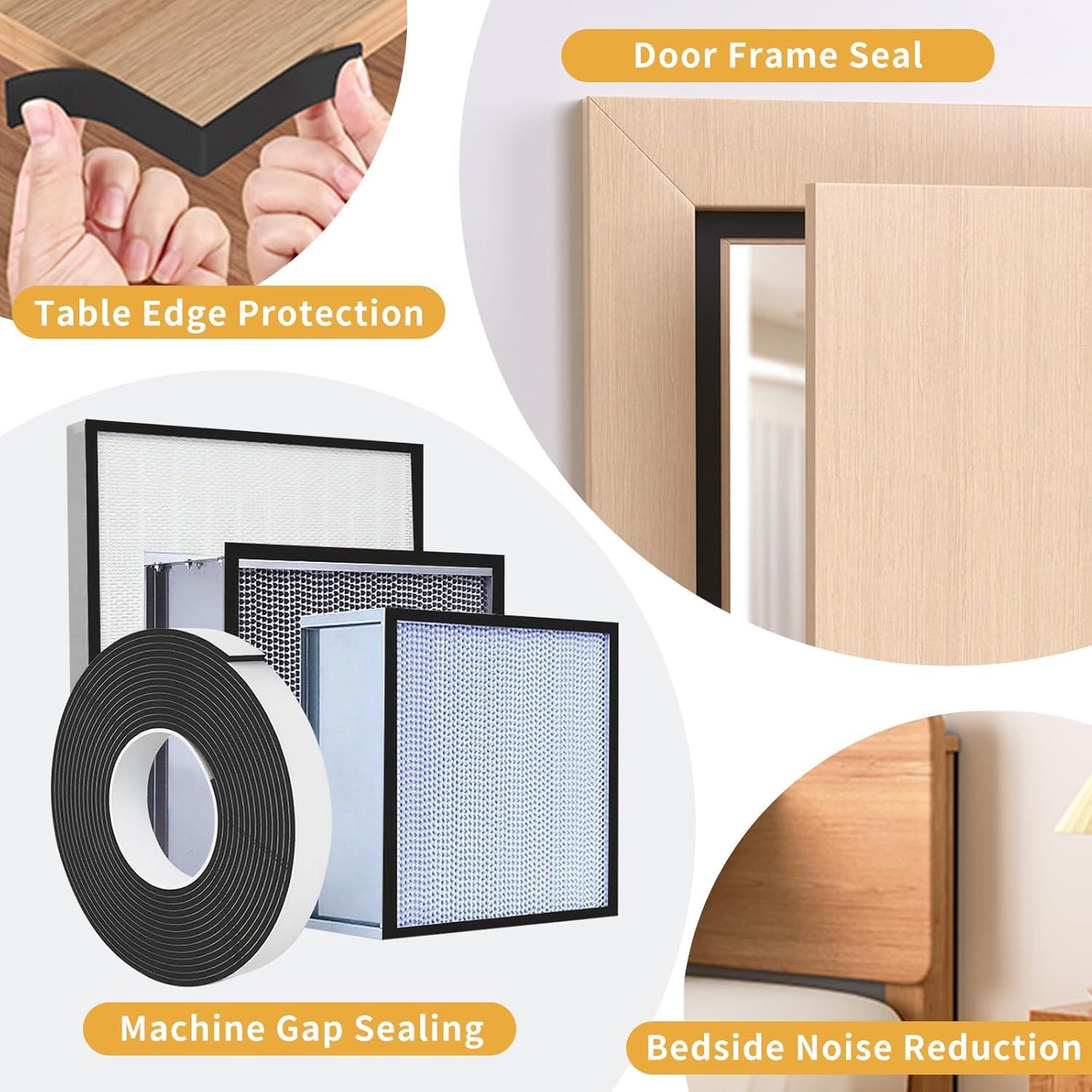 Cinta de sellado EVA CHENYA 2 rollos 10.06 m negra 1 cm x 0.6 cm