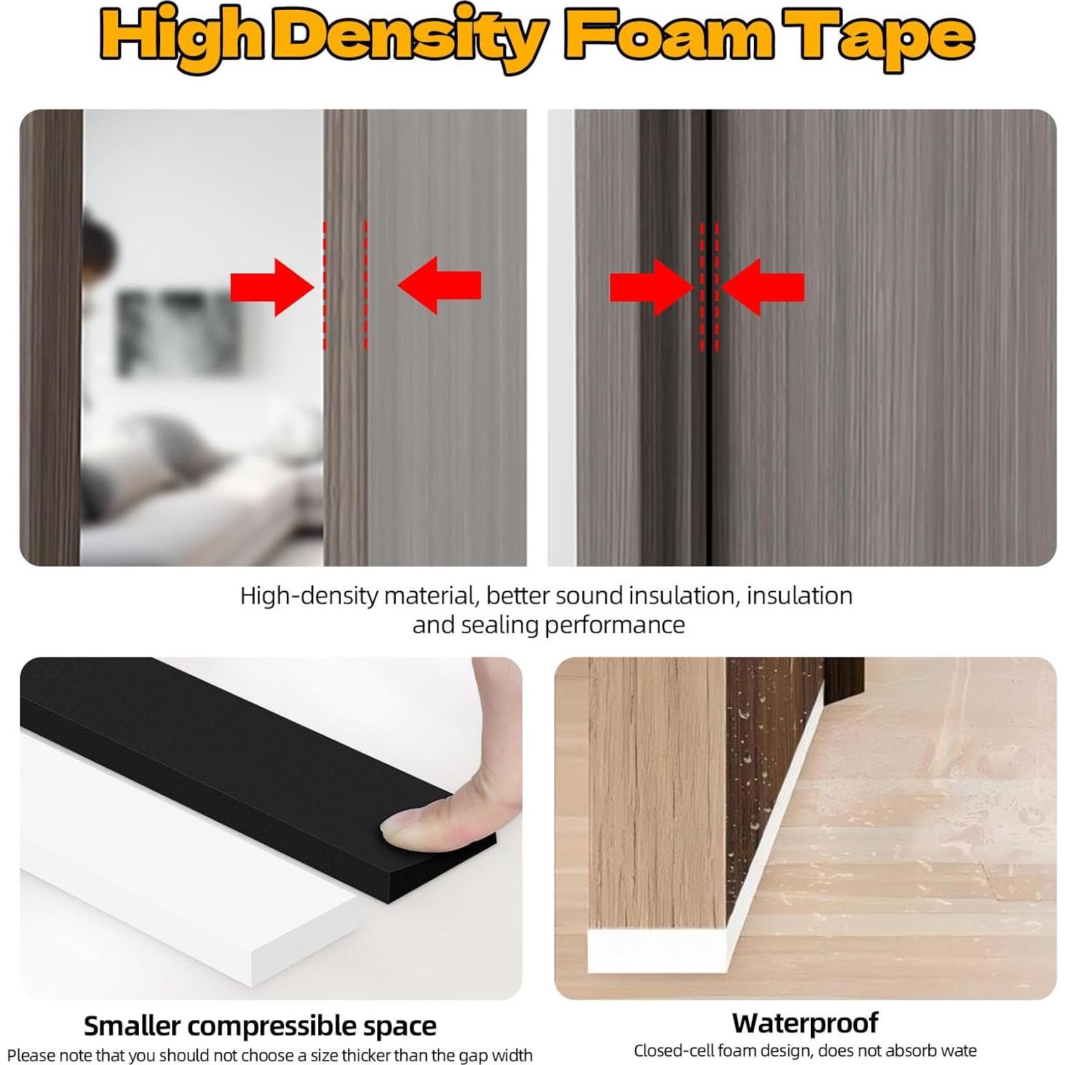 Cinta de sellado EVA CHENYA 2 rollos 10.06 m negra 1 cm x 0.6 cm