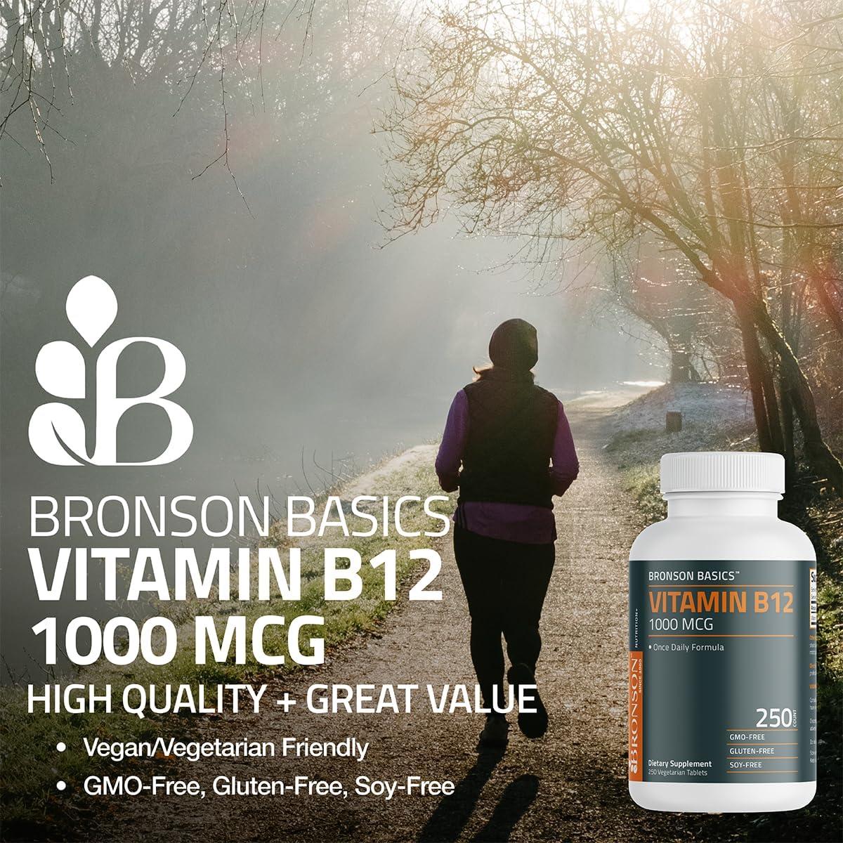 Vitamina B12 Bronson 1000mcg 250 Tabletas Vegetarianas