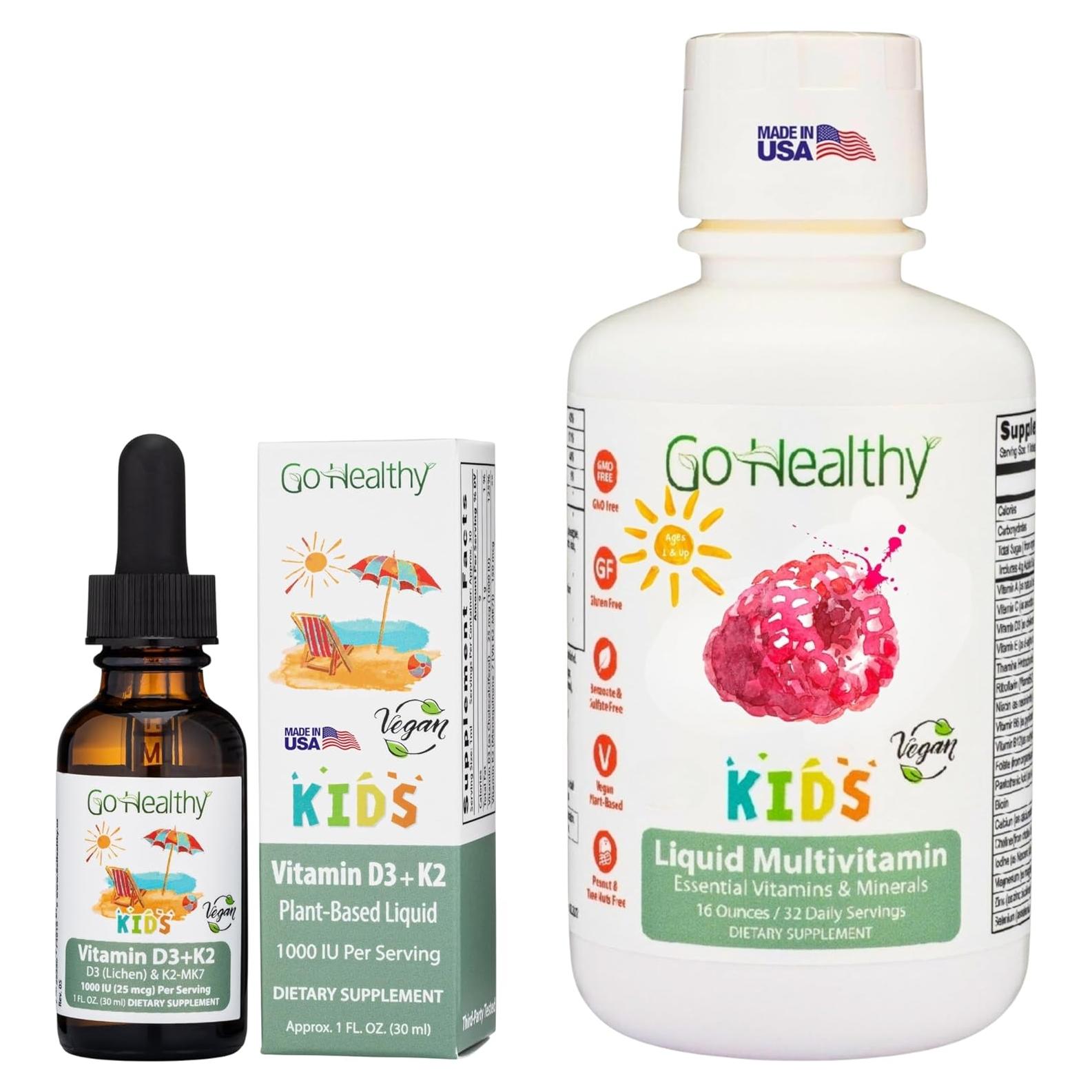 Multivitaminas líquidas Go Healthy Kids + Vitamina D3 K2