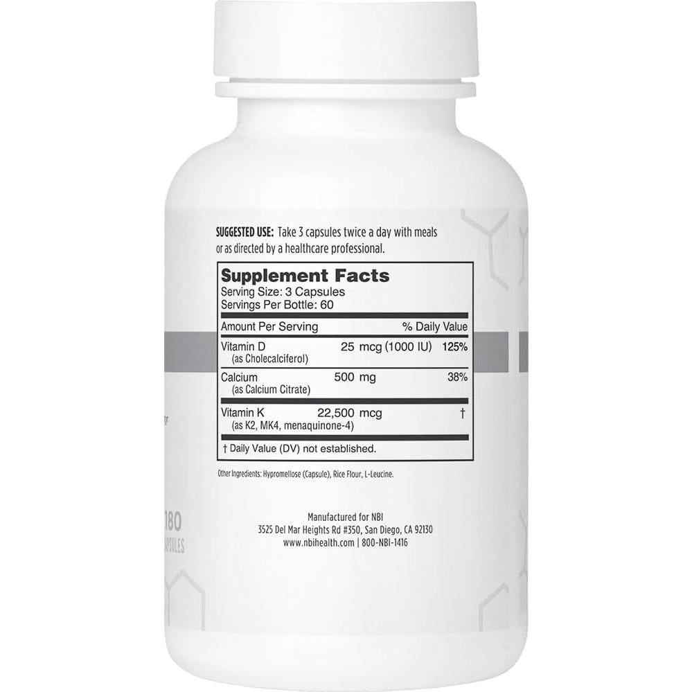 Osteo-K Suplemento Óseo NBI | 1000mg Calcio + 45mg Vitamina K2