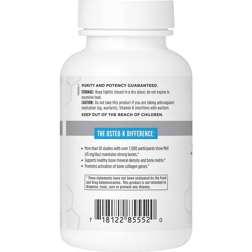 Osteo-K Suplemento Óseo NBI | 1000mg Calcio + 45mg Vitamina K2