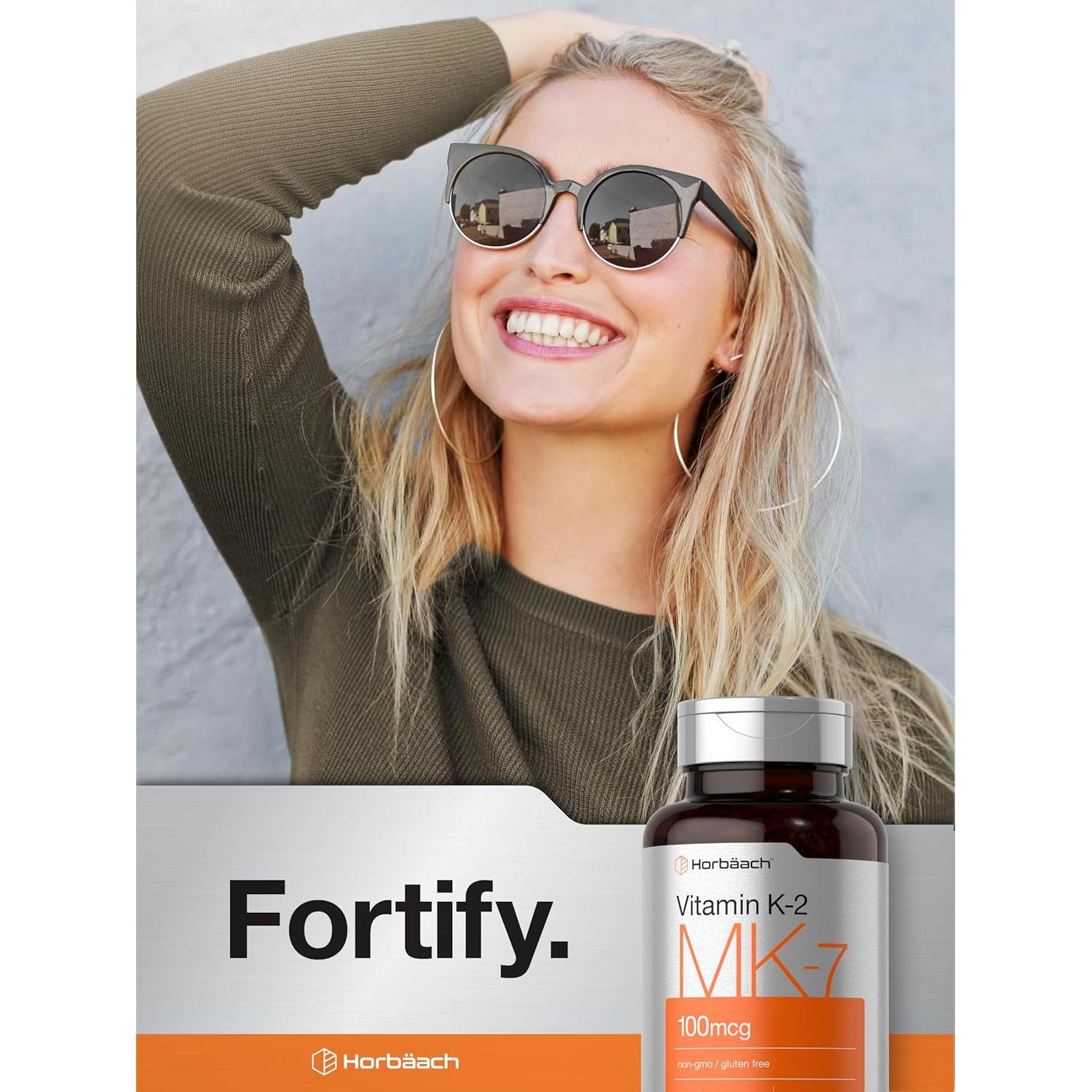 Vitamina K2 MK7 100mcg Horbäach - 250 Softgels Sin OGM