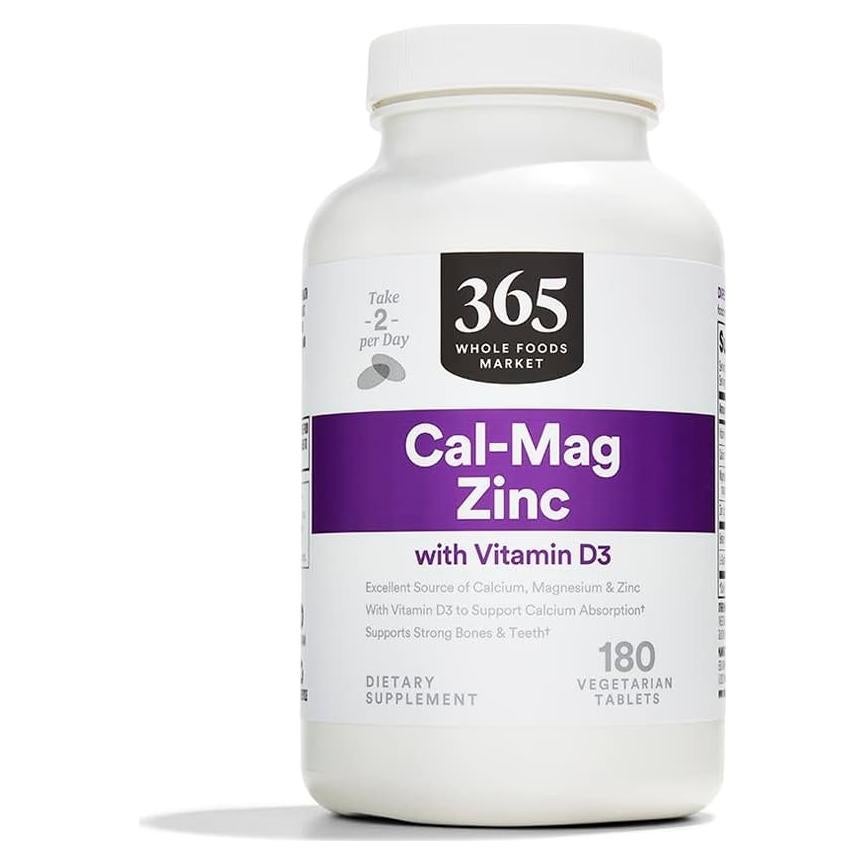 Suplemento Cal-Mag-Zinc con Vitamina D3 365 Whole Foods 180 Tab