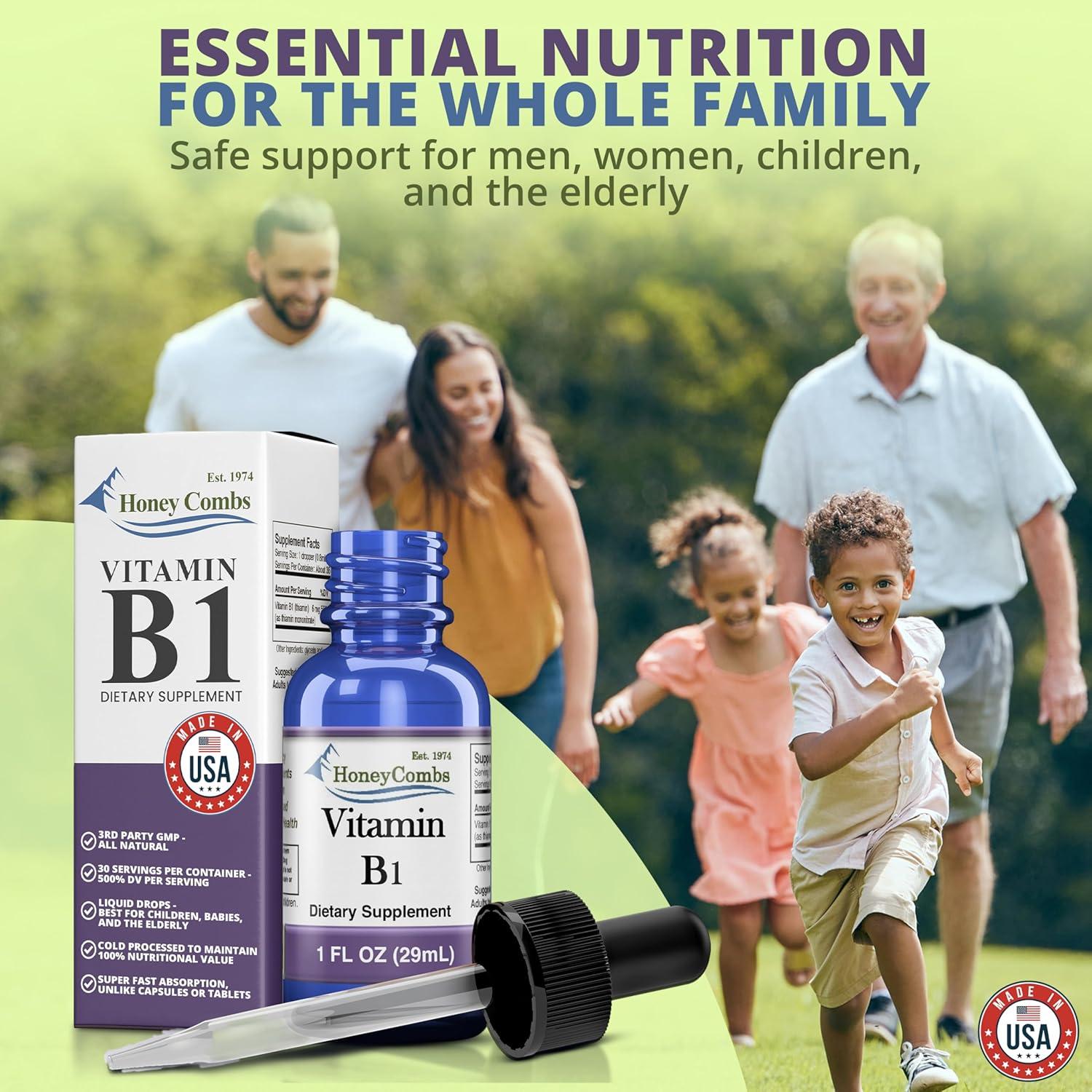 Gotas Líquidas de Vitamina B1 HoneyCombs 29.57 ml Veganas