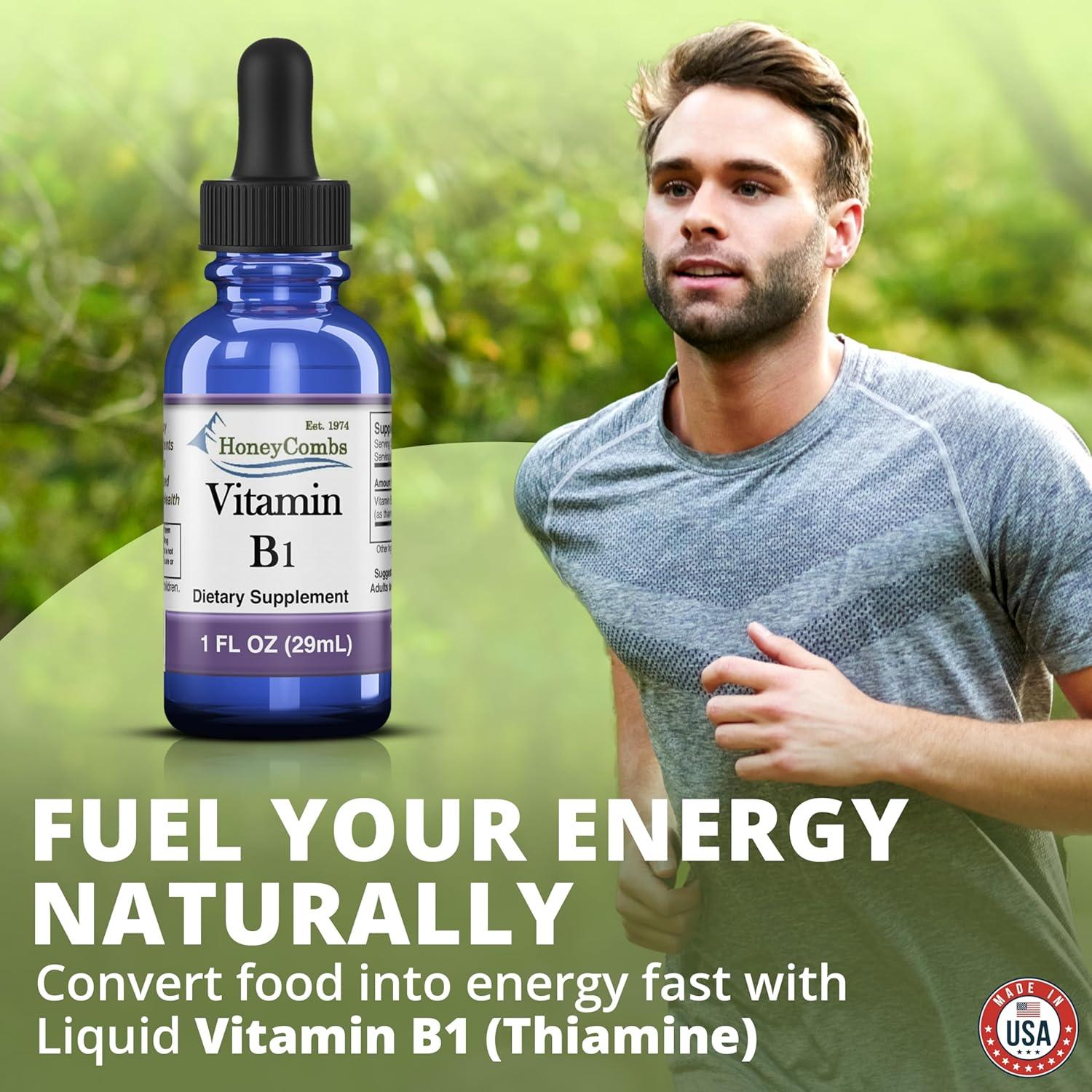Gotas Líquidas de Vitamina B1 HoneyCombs 29.57 ml Veganas