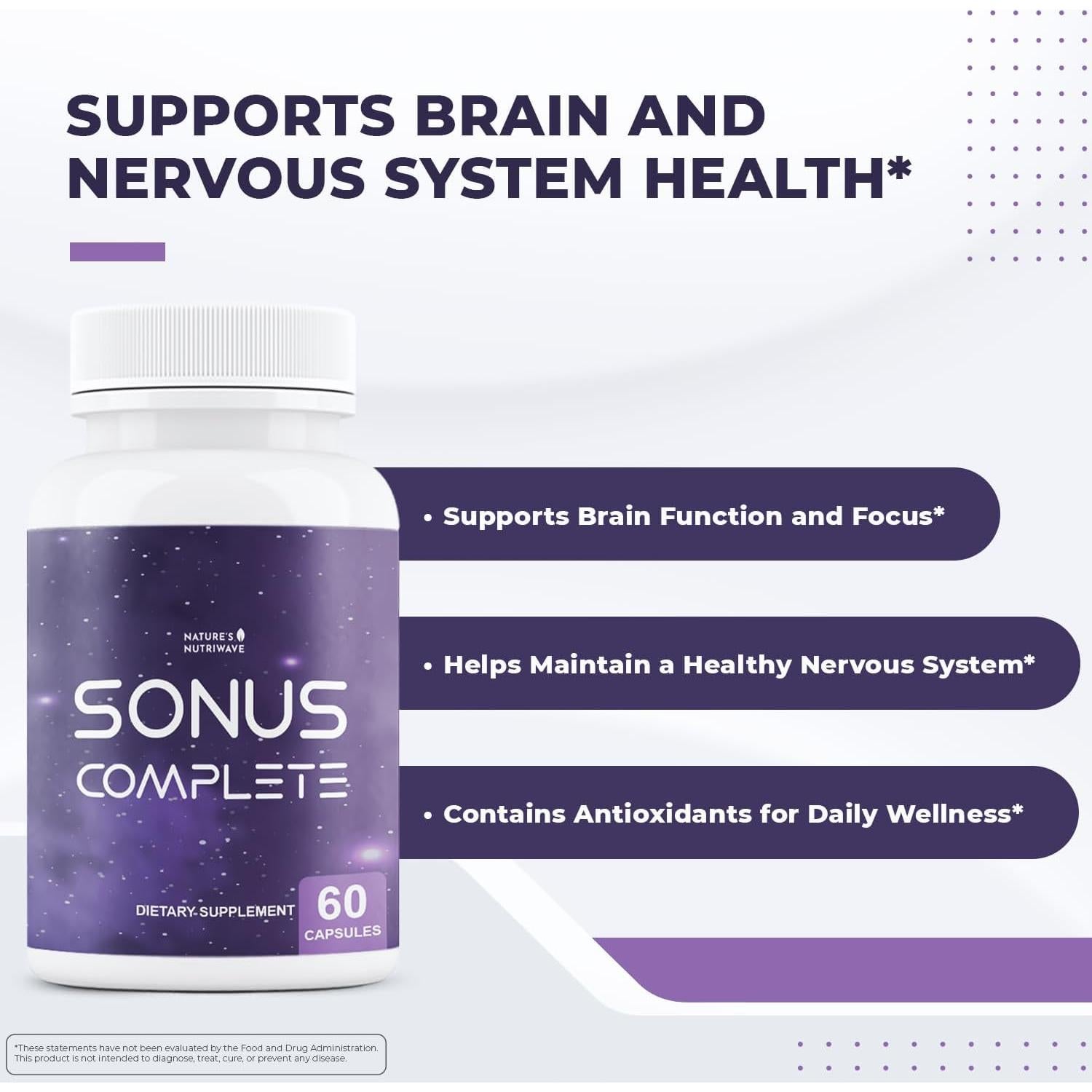 Suplemento Natural Sonus Complete - 60 Cápsulas Vitamina C, B6, B12