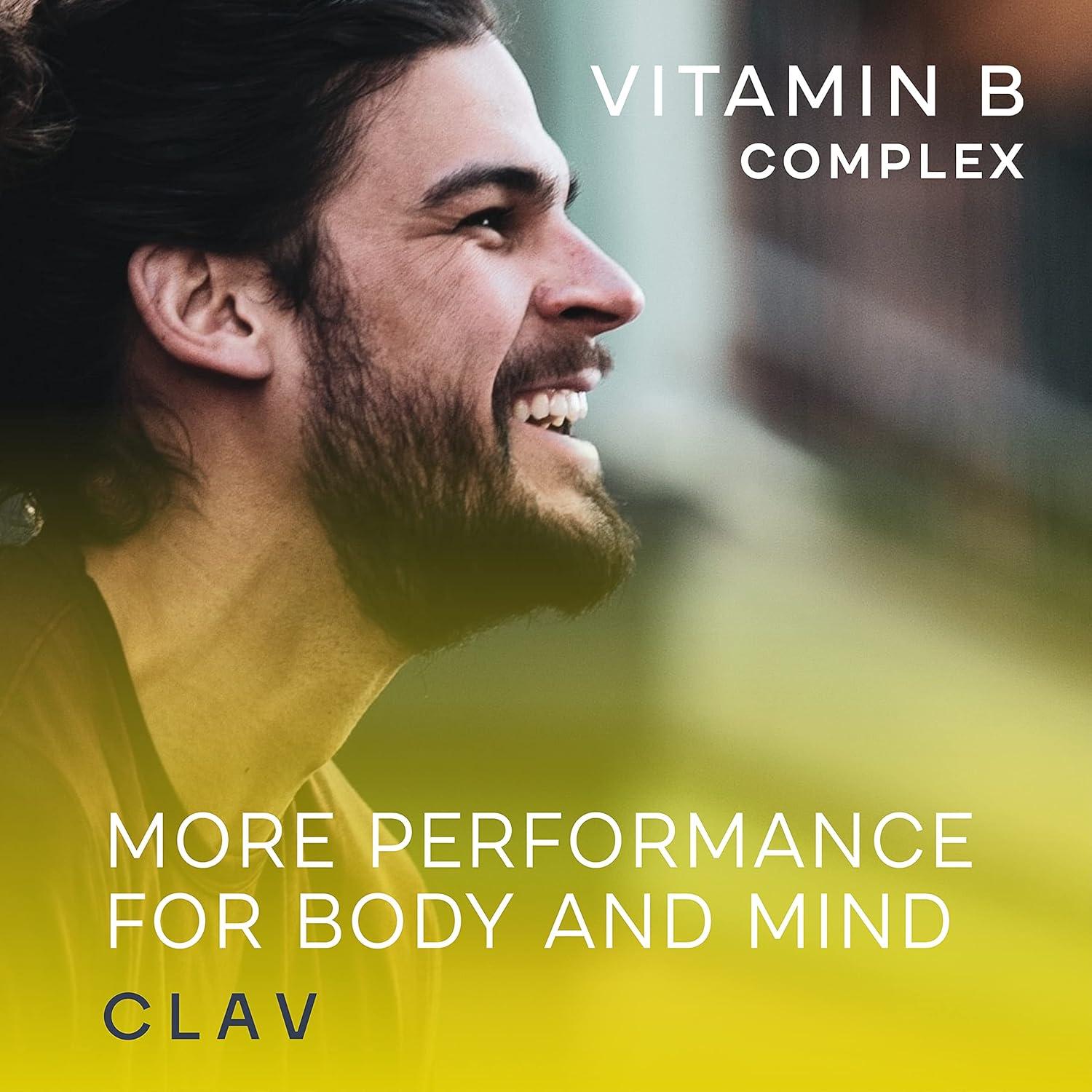 Complejo de Vitaminas B CLAV - 120 Cápsulas Veganas - Energía y Metabolismo