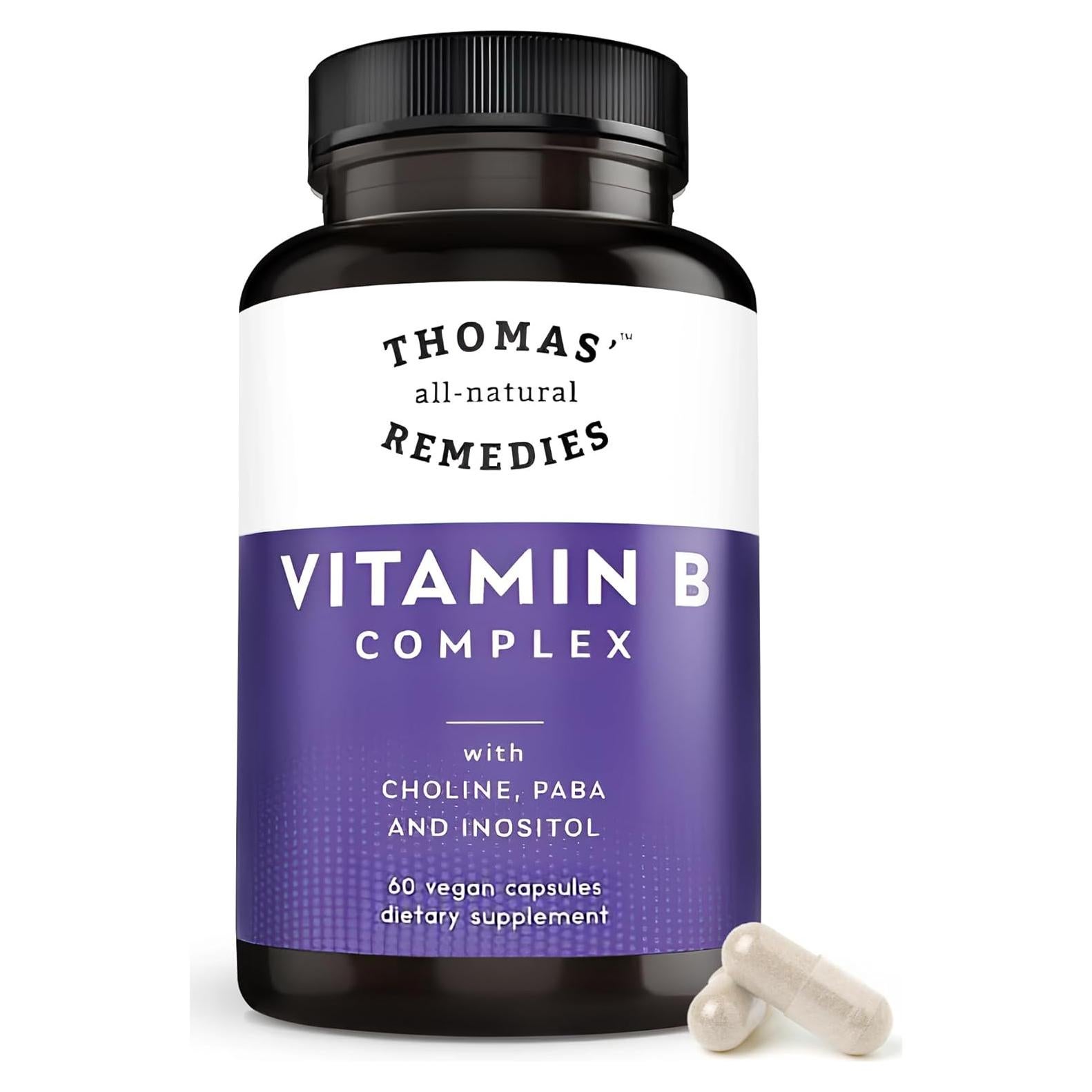 Complejo de Vitaminas B Thomas 60 Cápsulas Veganas Energía y Bienestar