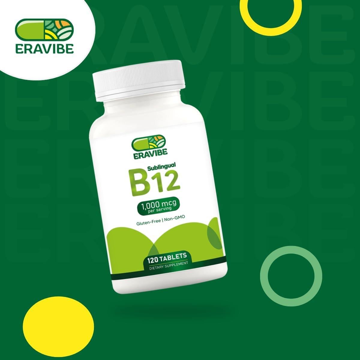 Vitamina B12 Sublingual 1000 mcg Eravibe 120 Tabletas Cereza