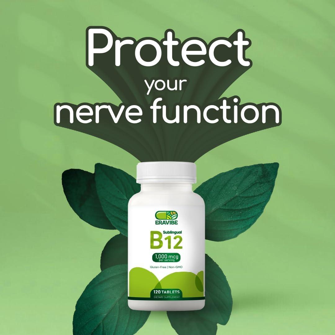 Vitamina B12 Sublingual 1000 mcg Eravibe 120 Tabletas Cereza