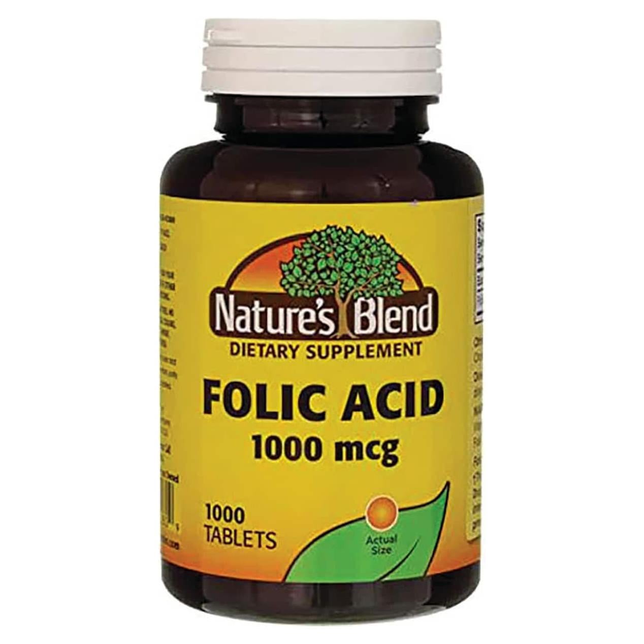 Ácido Fólico 1000 mcg Mezcla de la Naturaleza 1000 Tabletas
