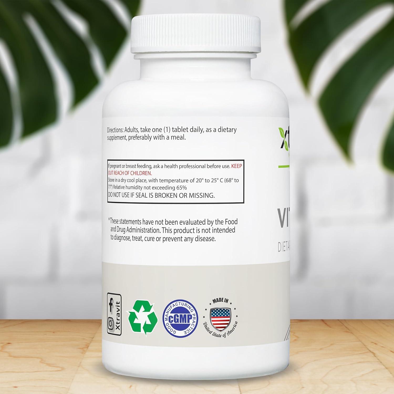 Suplemento de Vitamina D3 Xtravit 1000UI Vegano 60 Tabletas