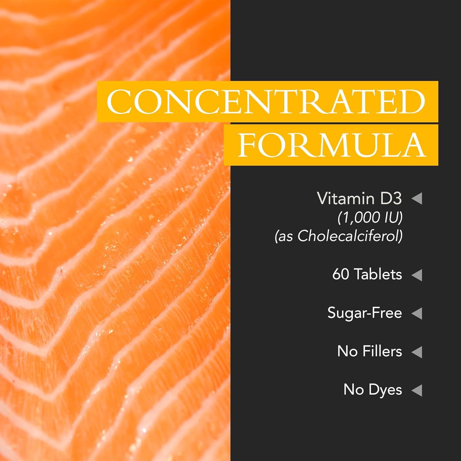 Suplemento de Vitamina D3 Xtravit 1000UI Vegano 60 Tabletas