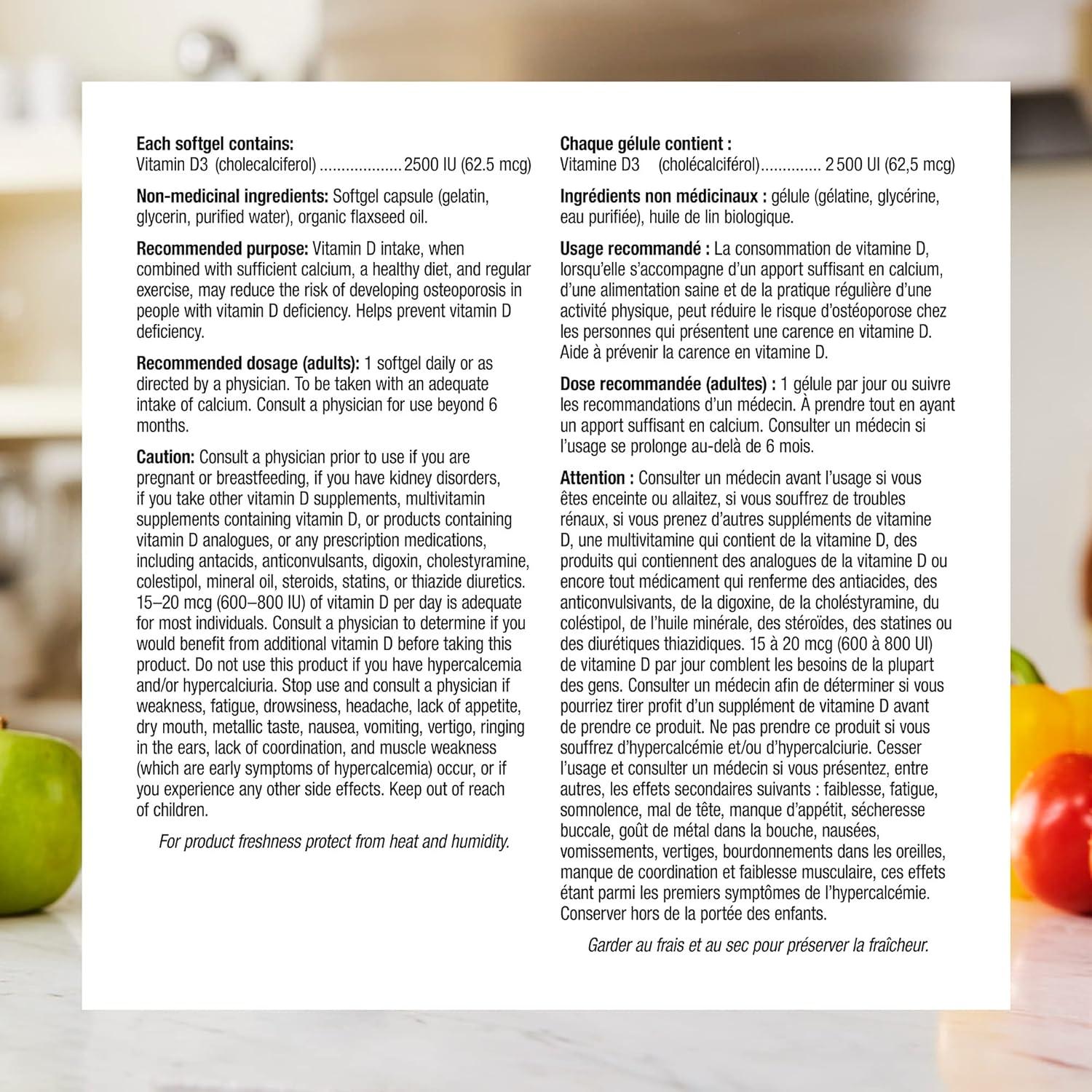 Vitamina D3 2500 UI Webber Naturals 180 Gelatinas Blandas