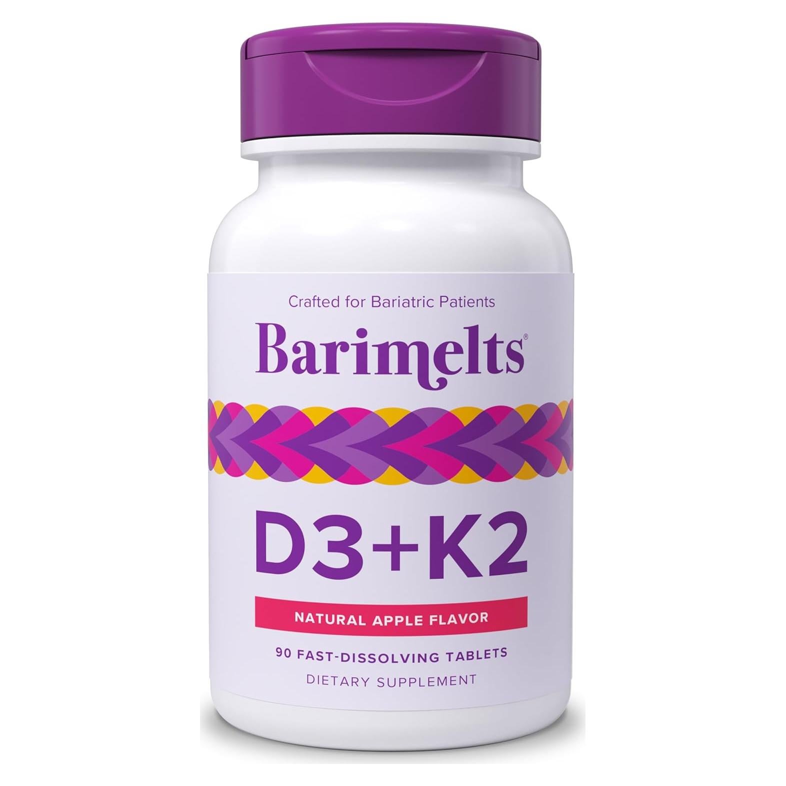 Barimelts D3 + K2 Rápida Disolución 90 Tabletas Sabor Manzana