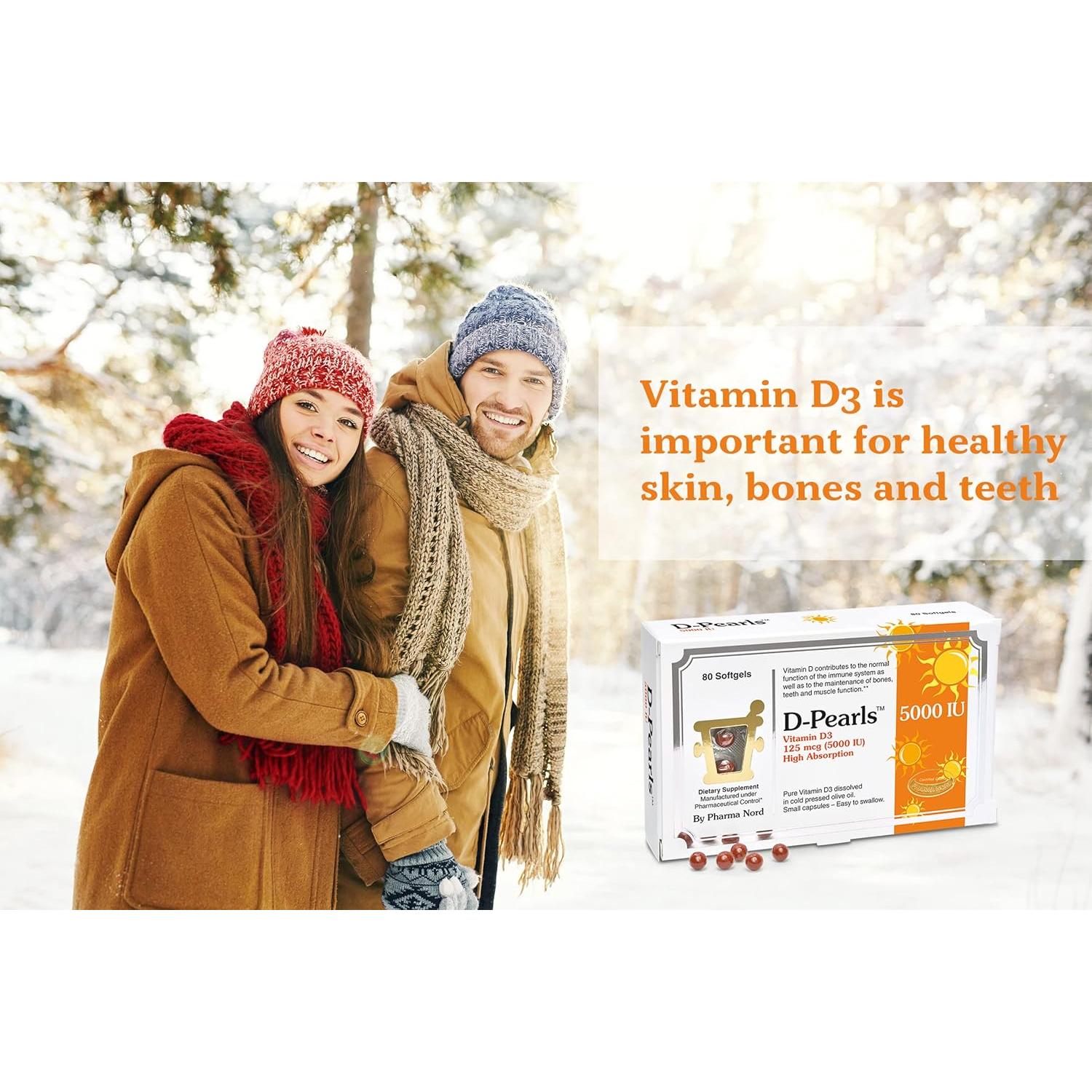 D-Pearls Vitamina D3 5000 UI Pharma Nord - 80 Cápsulas Blandas