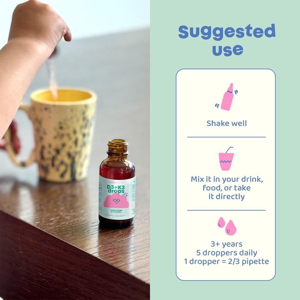 Gotas de Vitamina D3 + K2 JoySpring 59 ml - Suplemento Niños