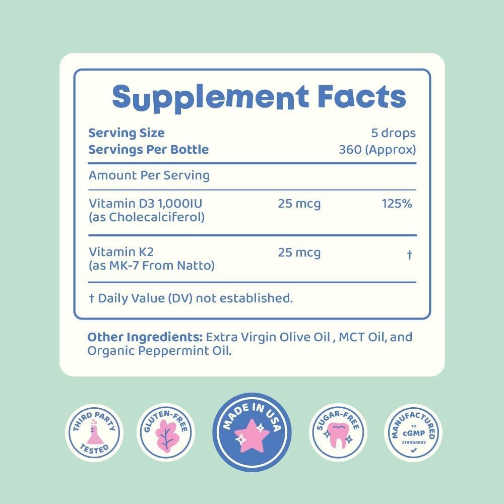 Gotas de Vitamina D3 + K2 JoySpring 59 ml - Suplemento Niños