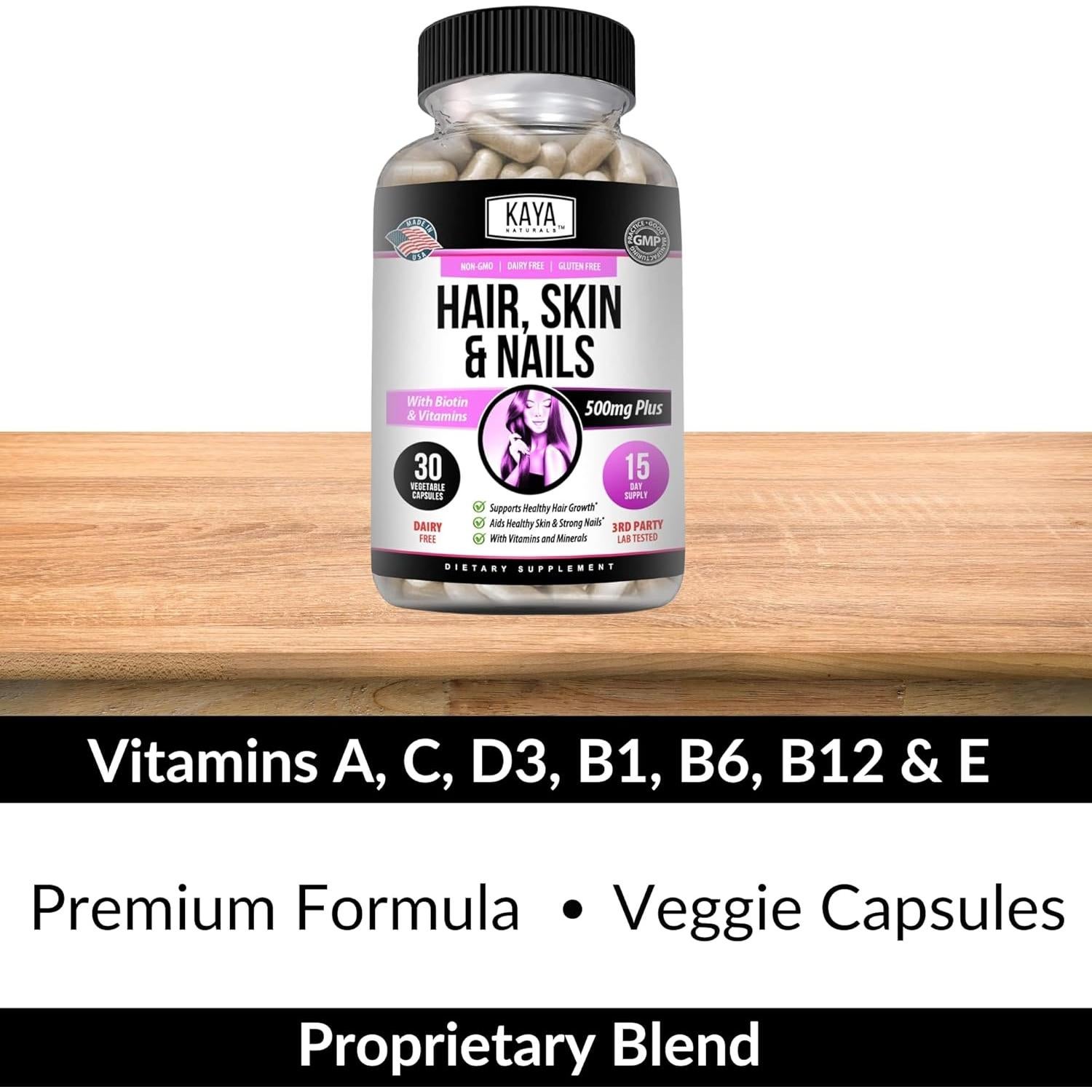 Cápsulas Kaya Naturals para Cabello, Piel y Uñas - 30 Unidades