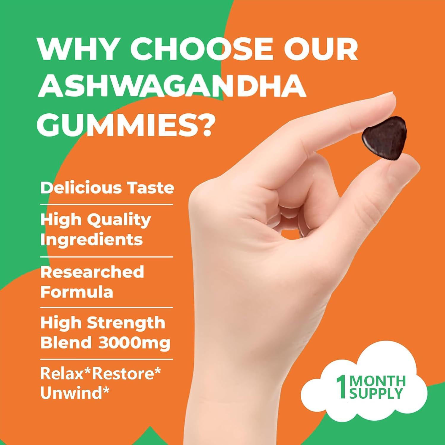 Gomitas de Ashwagandha 3000mg Suiyilary - 60 Unidades Sabor Fresa