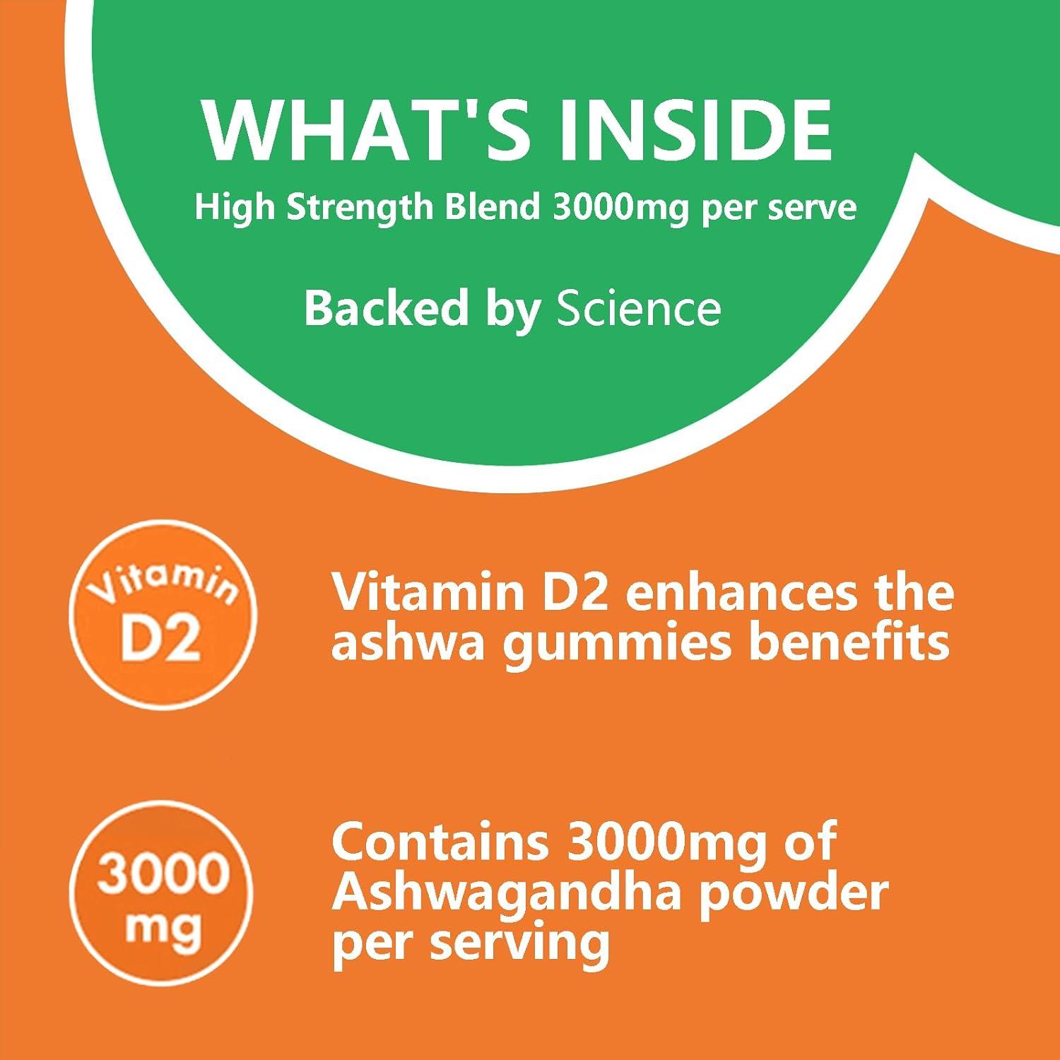 Gomitas de Ashwagandha 3000mg Suiyilary - 60 Unidades Sabor Fresa