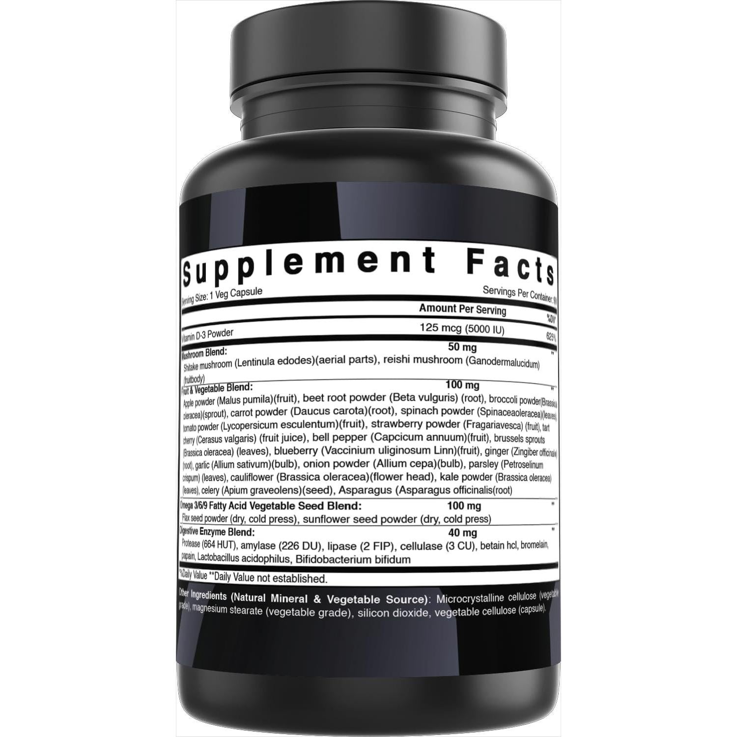 Vitamina D3 5000 UI Mejores Naturales 90 Cápsulas Veganas