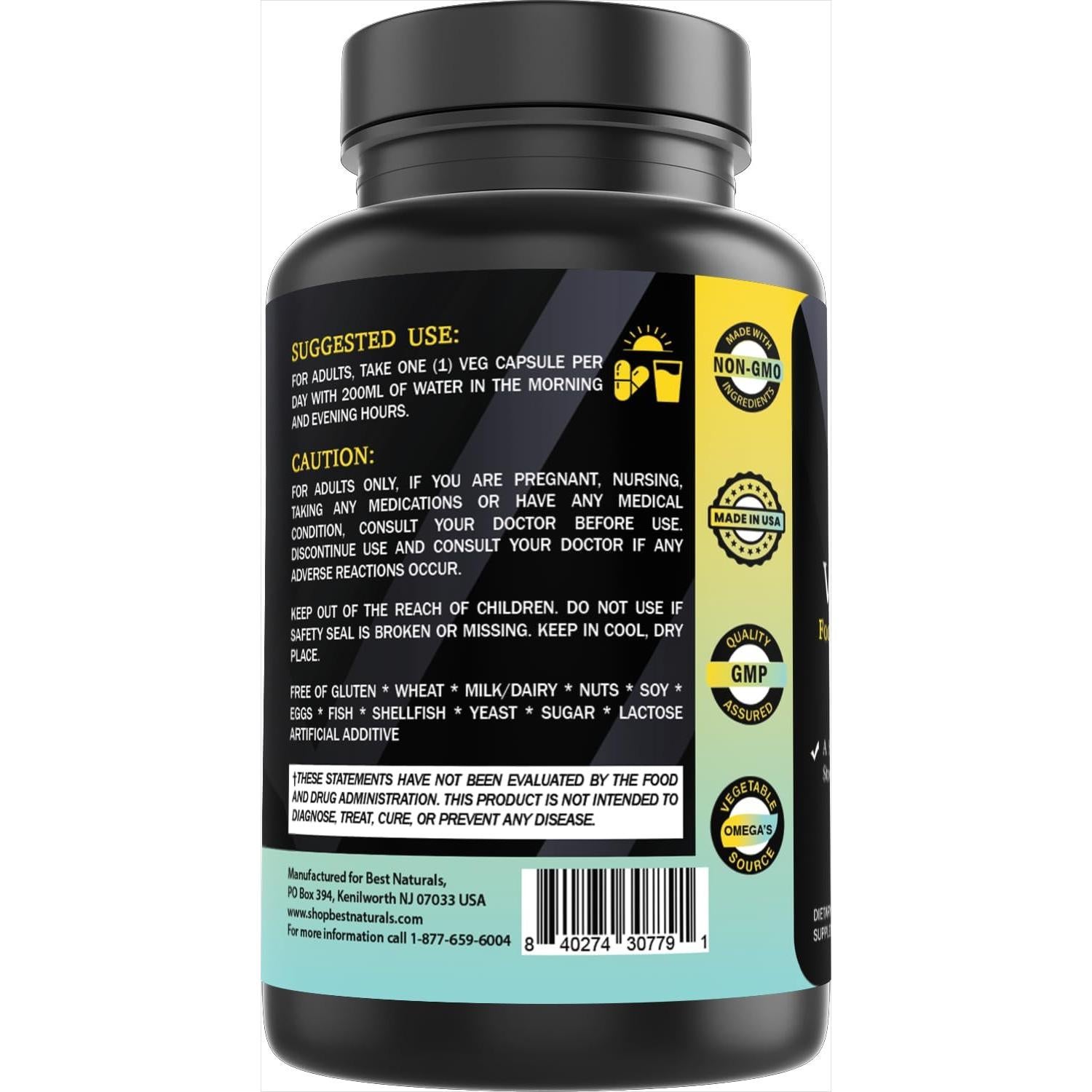 Vitamina D3 5000 UI Mejores Naturales 90 Cápsulas Veganas