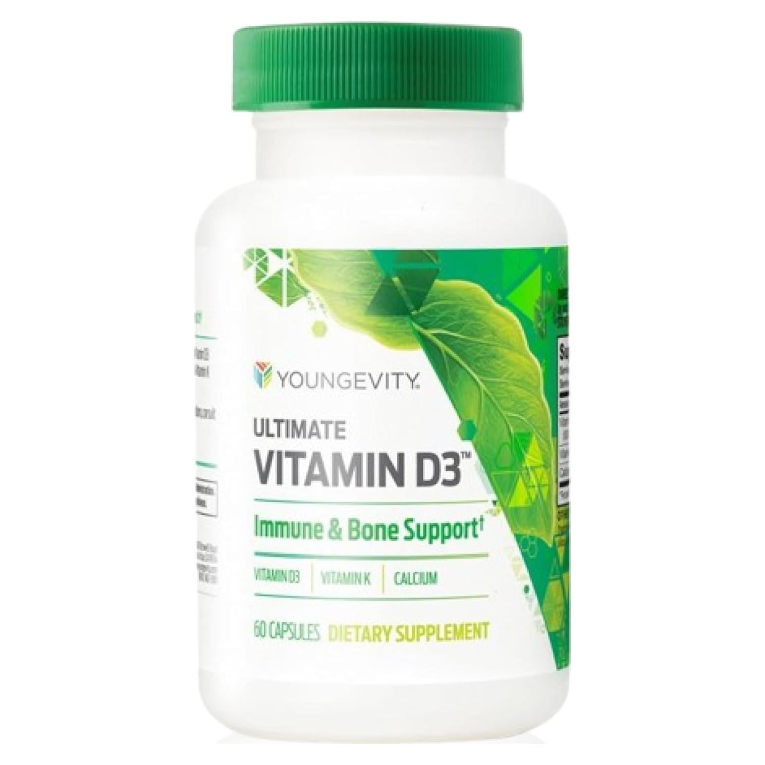 Youngevity Vitamina D3 5000 UI con K2 - 60 Cápsulas