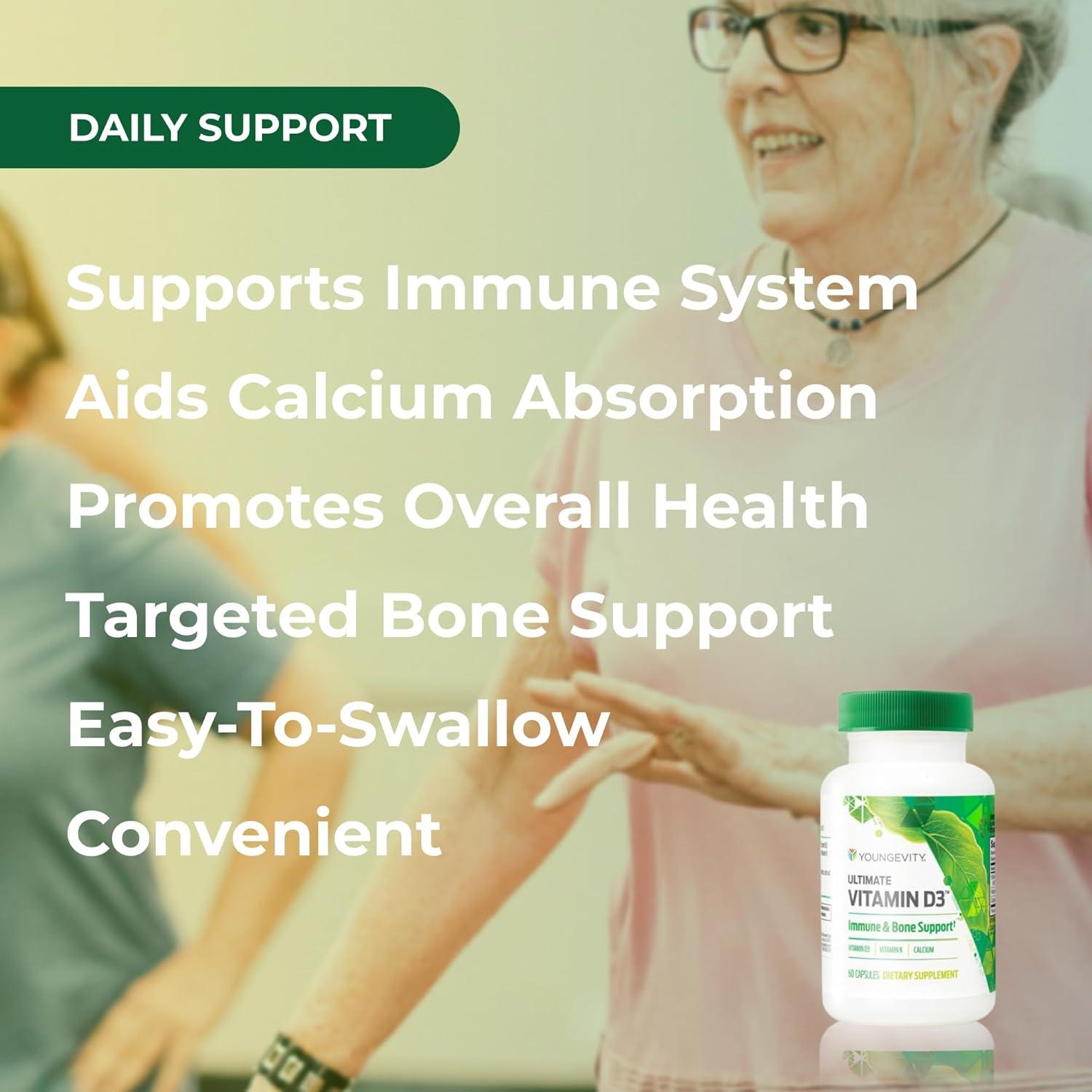 Youngevity Vitamina D3 5000 UI con K2 - 60 Cápsulas