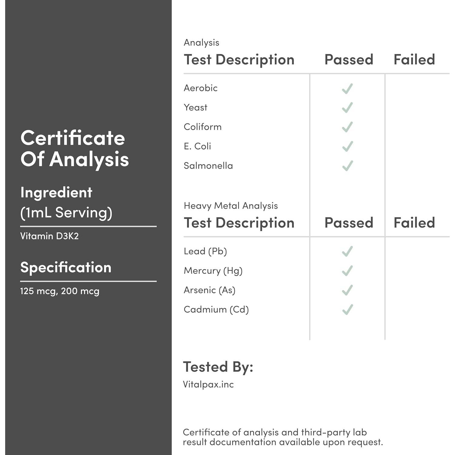 Vitamina D3 K2 5000 UI Gotas Líquidas 30 ml Double Wood