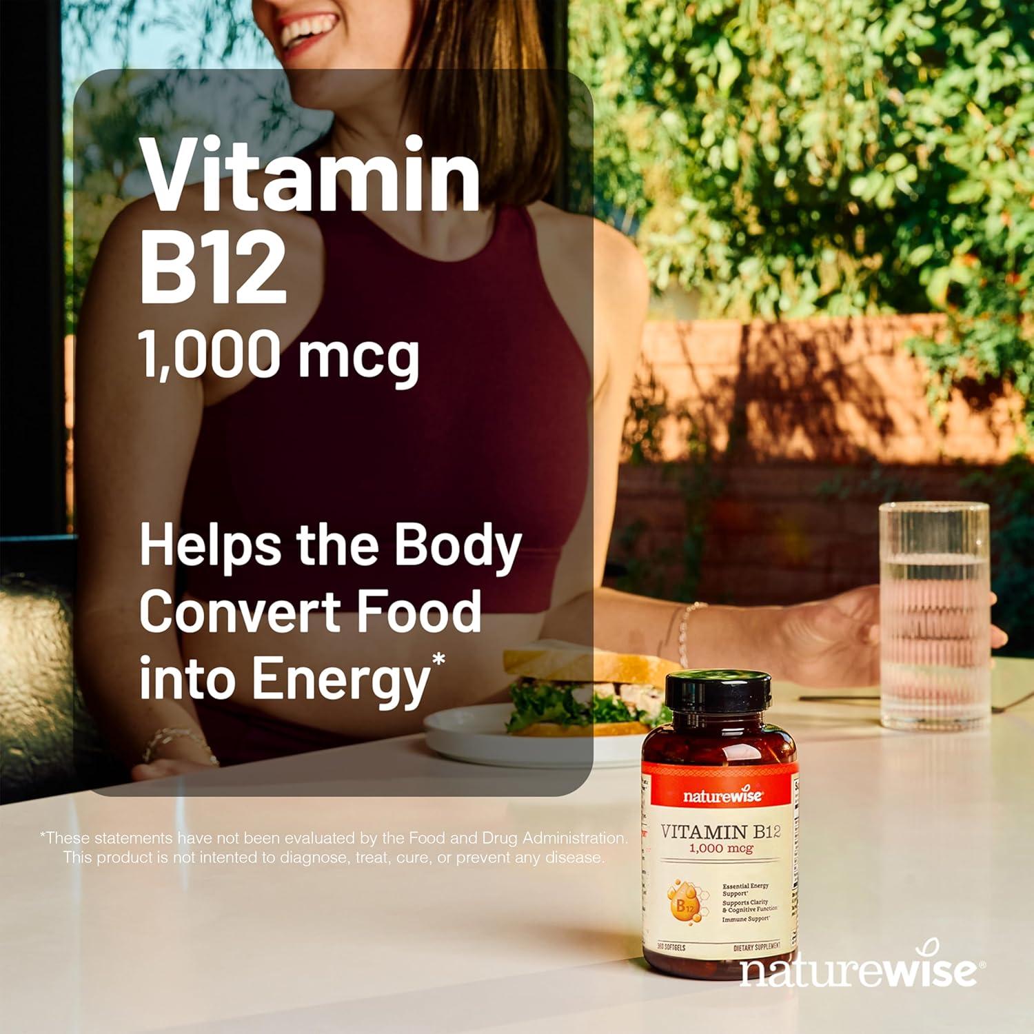 NatureWise Vitamina D3 Vegana 5000 IU + B12 1000 mcg - 60 Gelatinas
