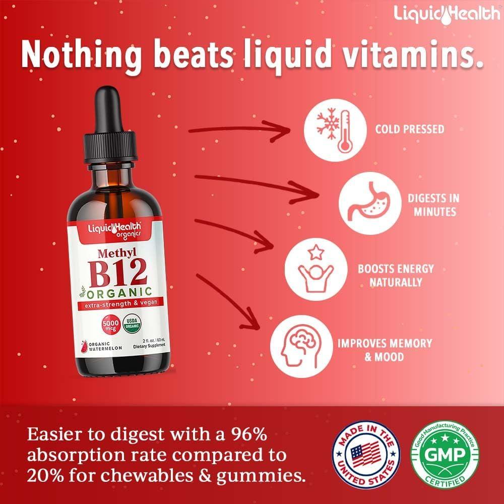 Gotas Líquidas de Vitamina B12 Orgánica Liquid Health 59 ml