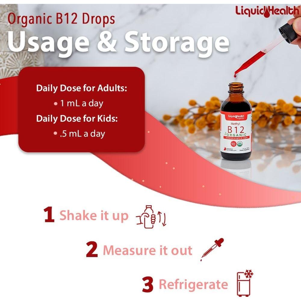 Gotas Líquidas de Vitamina B12 Orgánica Liquid Health 59 ml