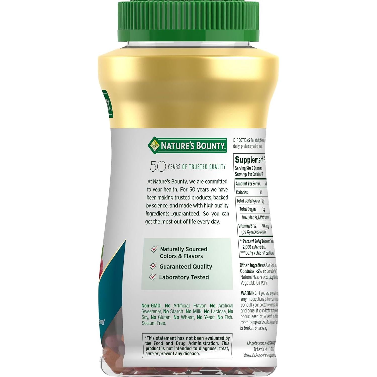 Gomitas de Vitamina B12 Nature's Bounty 500mcg 160 Conteo