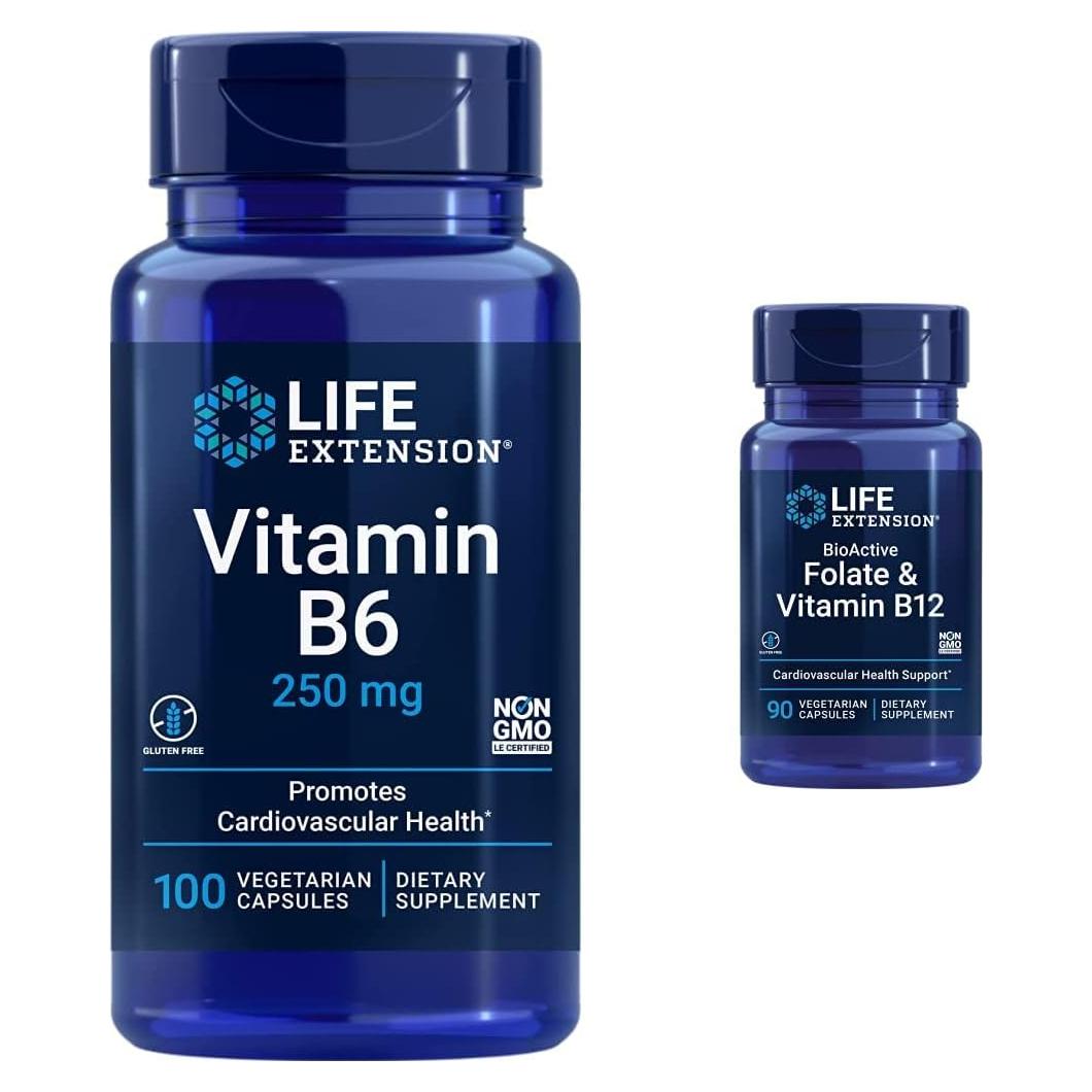 Life Extension Vitamina B6 250 mg + B12 90 Cápsulas Vegetarianas