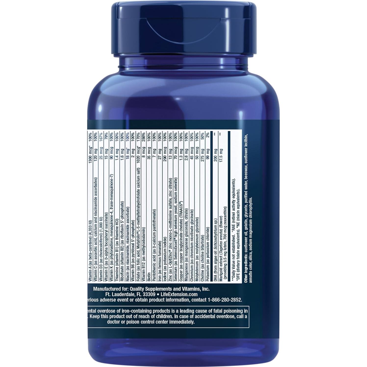 Multivitamínico Prenatal Life Extension 120 Gelatinas Blandas