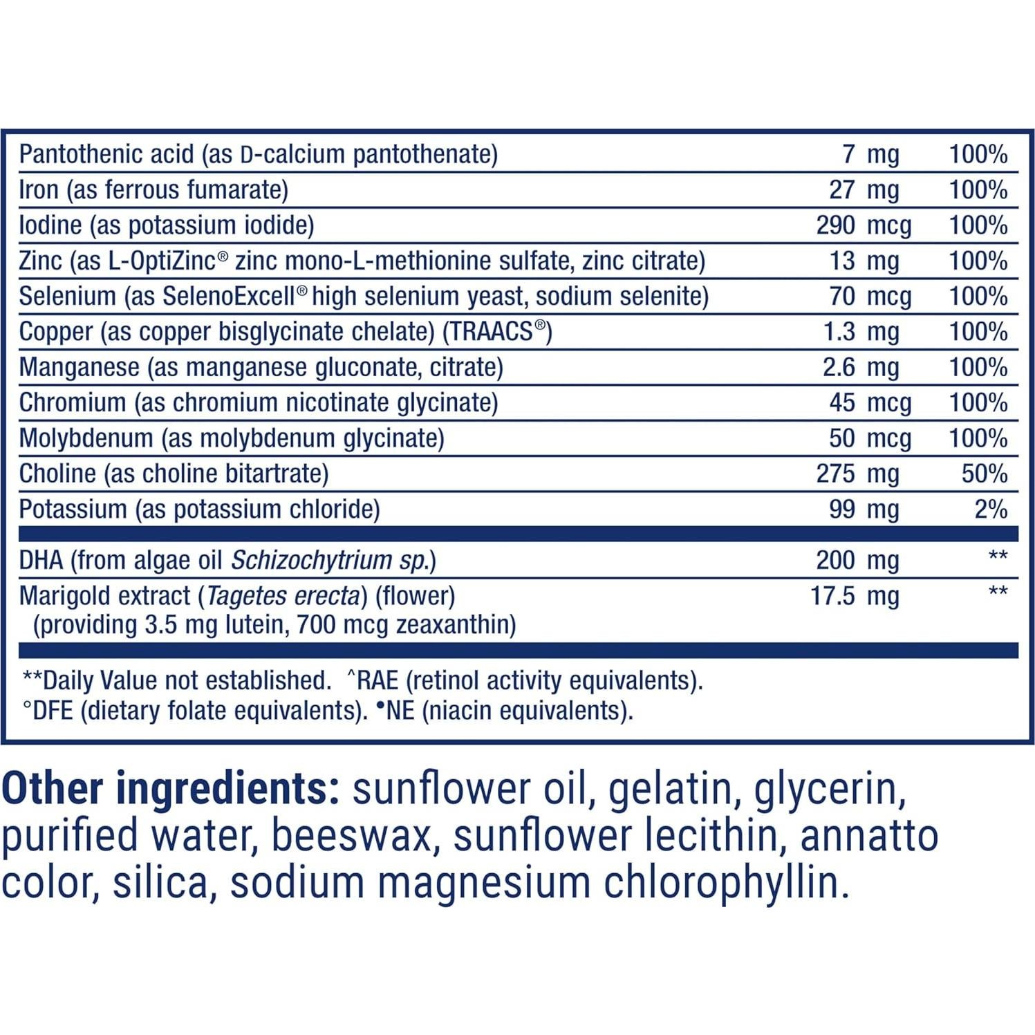 Multivitamínico Prenatal Life Extension 120 Gelatinas Blandas