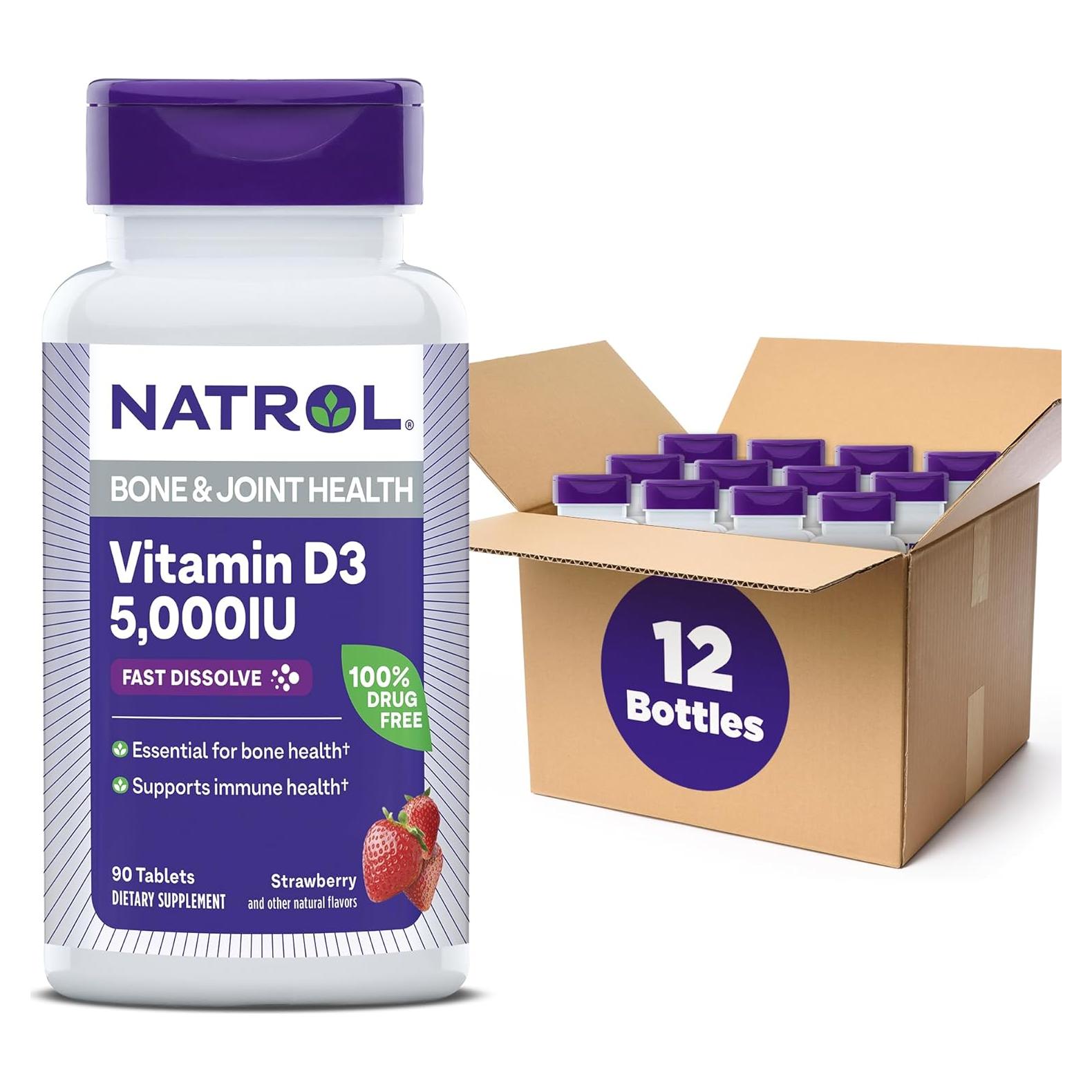 Tabletas Natrol Vitamina D3 5000 UI disolución rápida 90 unidades