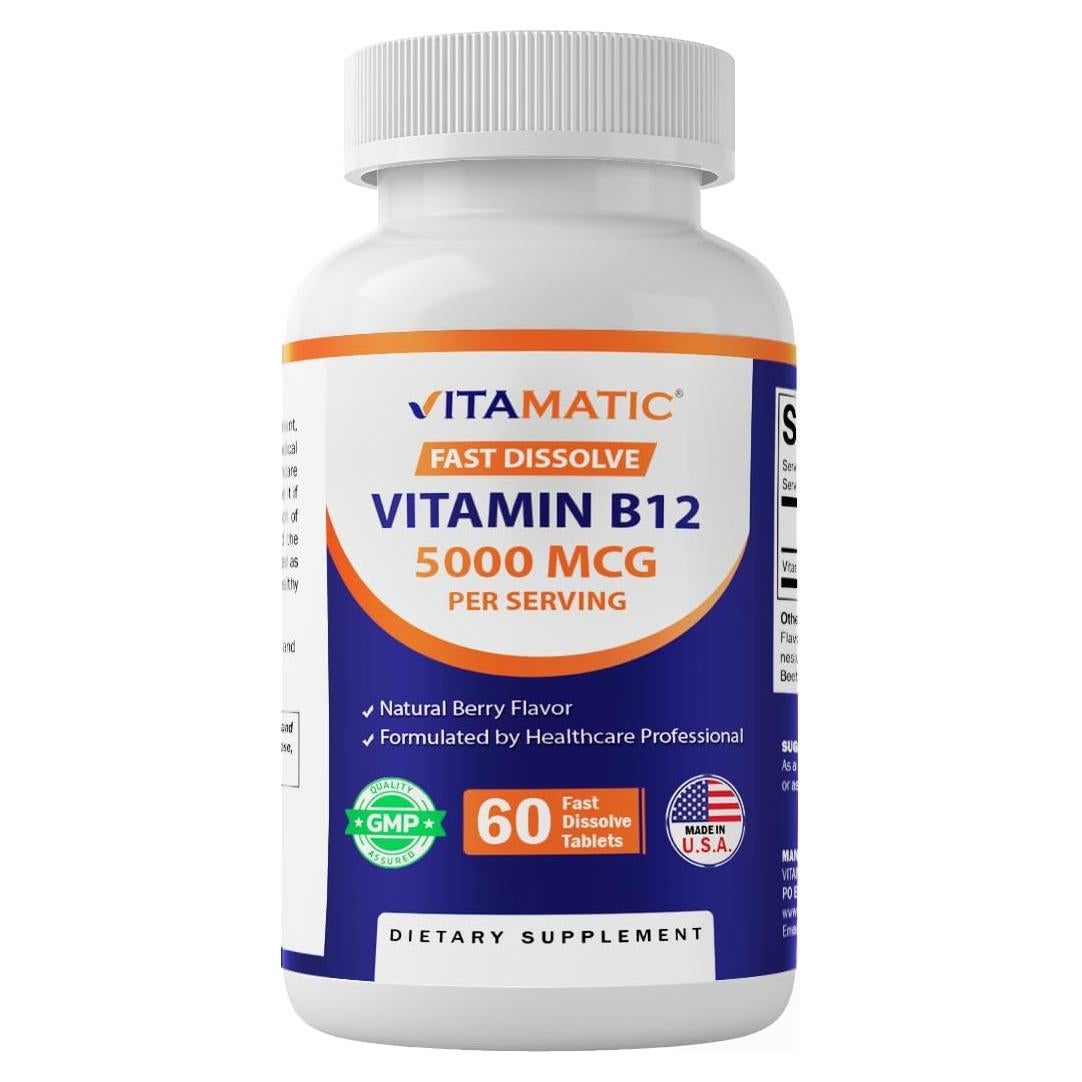 Vitamatic Vitamina B12 5000 mcg - 60 Tabletas Sabor Berry