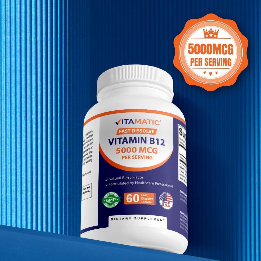 Vitamatic Vitamina B12 5000 mcg - 60 Tabletas Sabor Berry