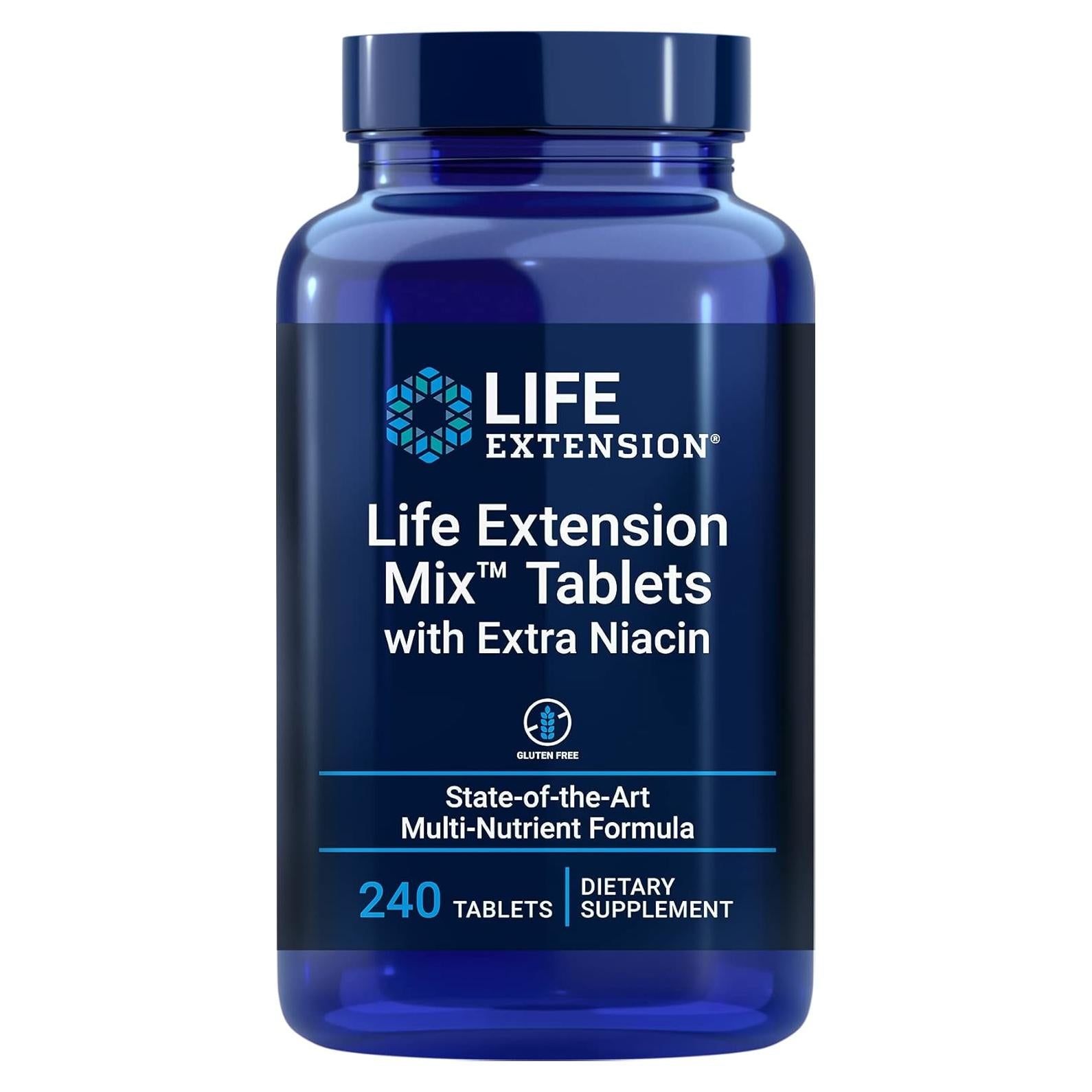 Tabletas Life Extension Mix con Niacina Extra 240 Unidades