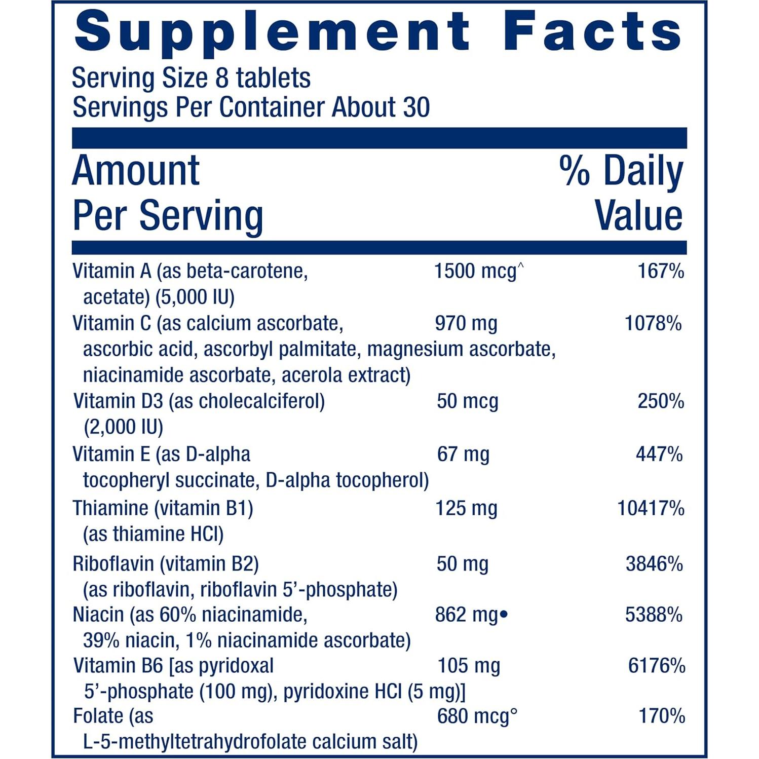 Tabletas Life Extension Mix con Niacina Extra 240 Unidades