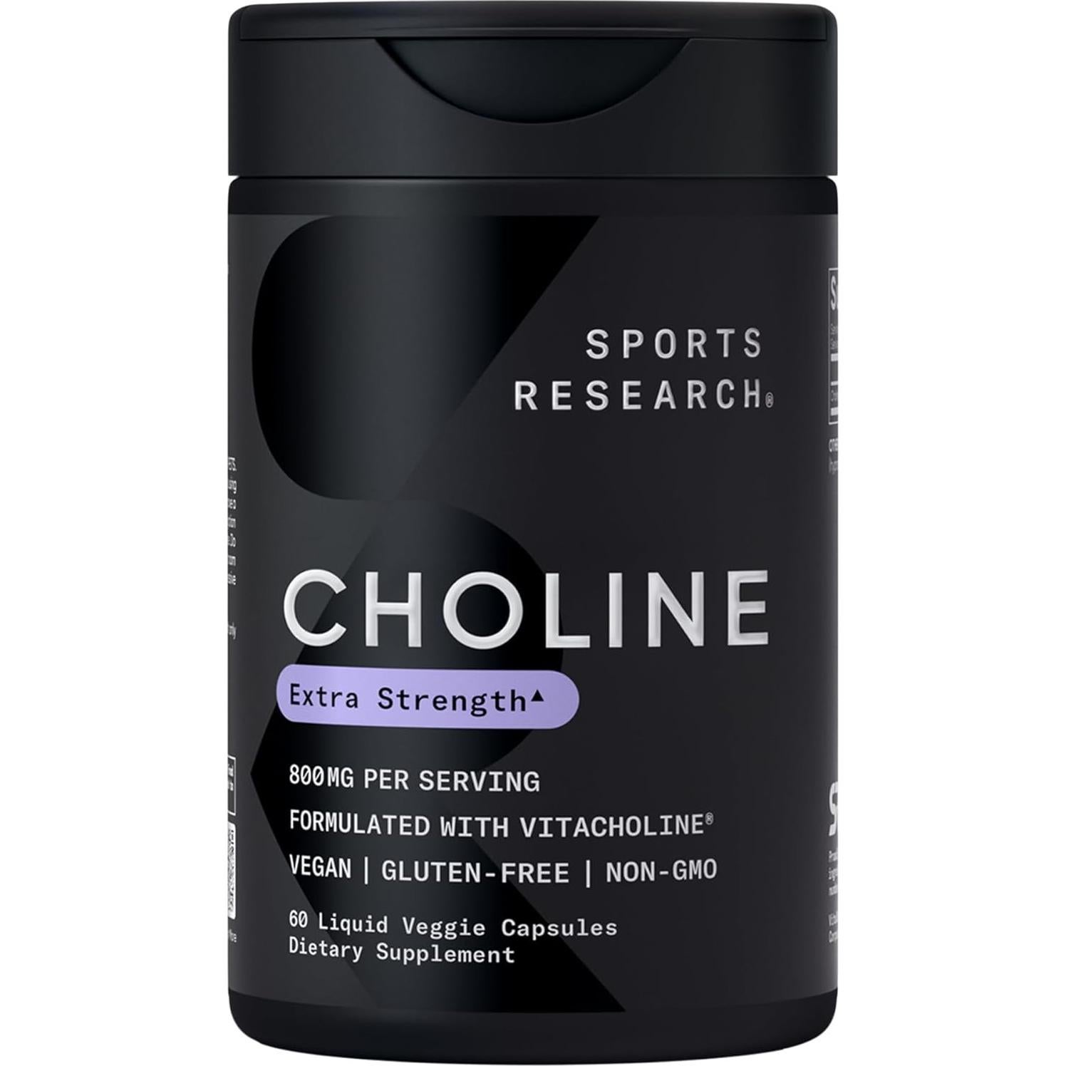 Multivitaminas Sports Research Colina 800 mg + NAC 600 mg + Vitamina C 1000 mg