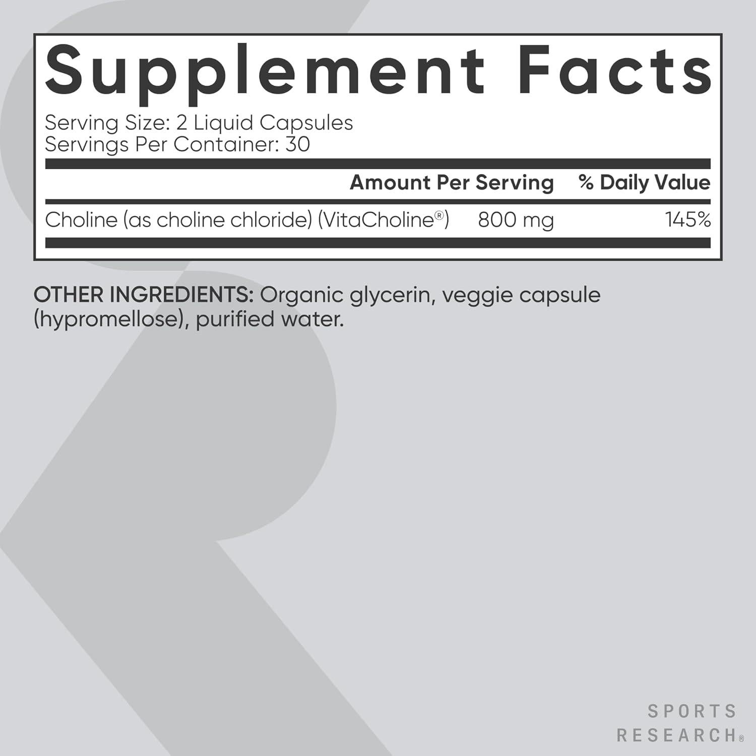 Multivitaminas Sports Research Colina 800 mg + NAC 600 mg + Vitamina C 1000 mg