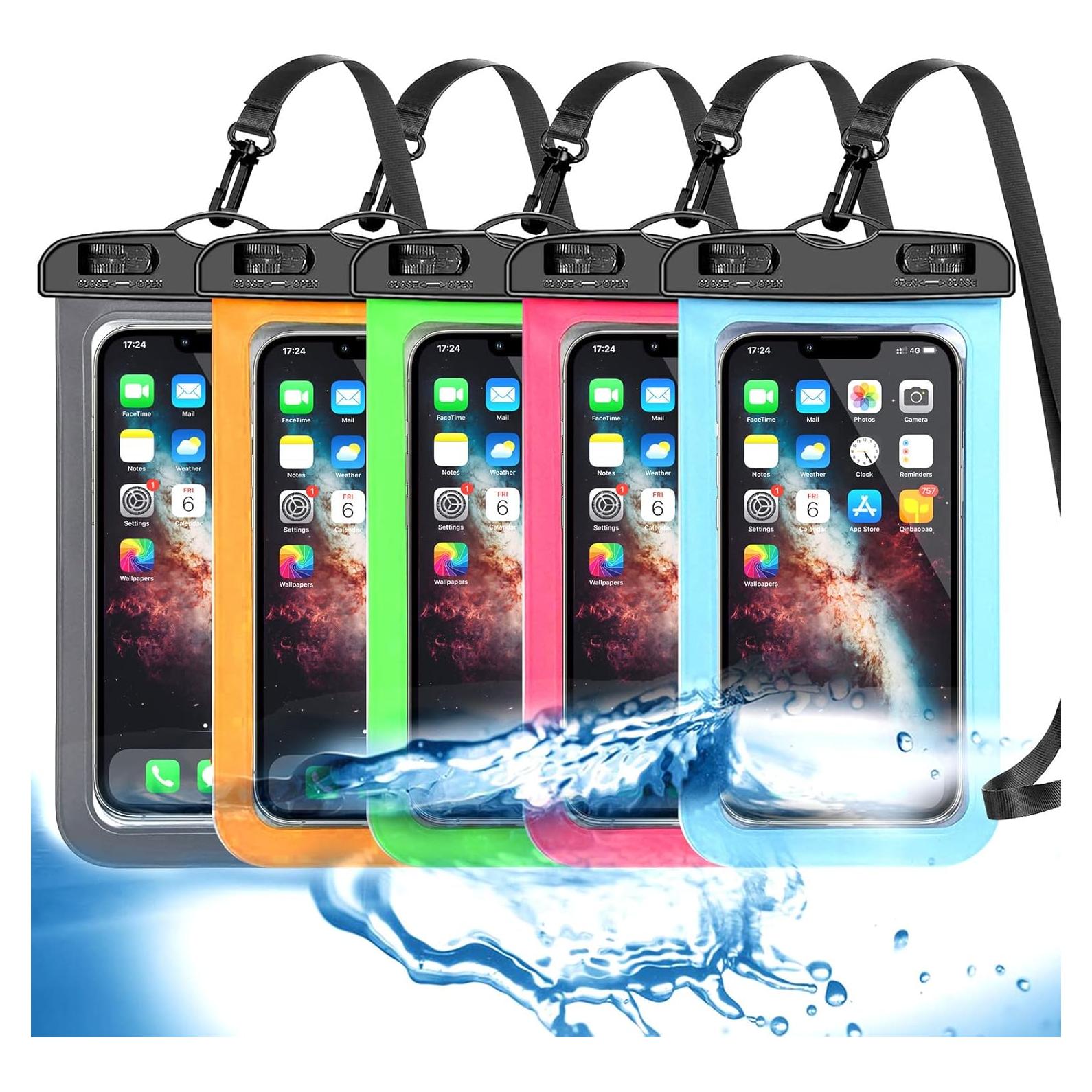 Paquete de 5 Fundas Impermeables Famoby para Teléfonos hasta 17 cm