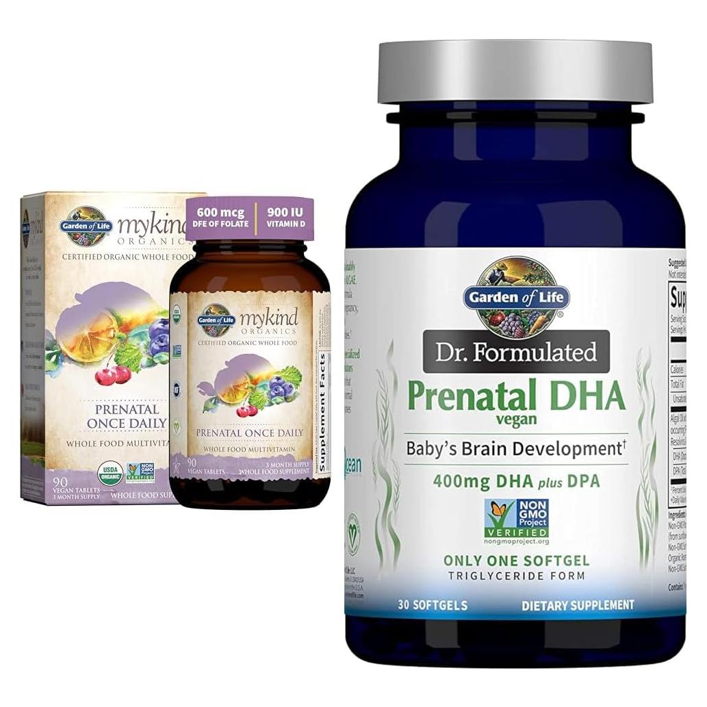 Suplemento Prenatal Orgánico Jardín de Vida - DHA Vegano 400mg