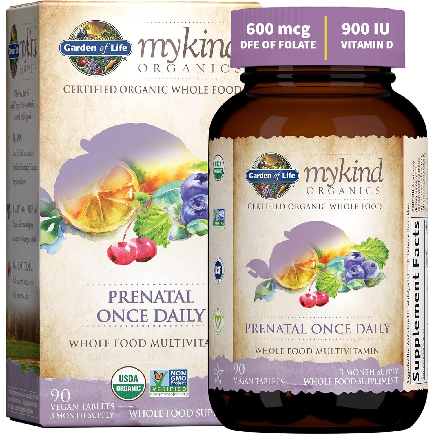 Suplemento Prenatal Orgánico Jardín de Vida - DHA Vegano 400mg