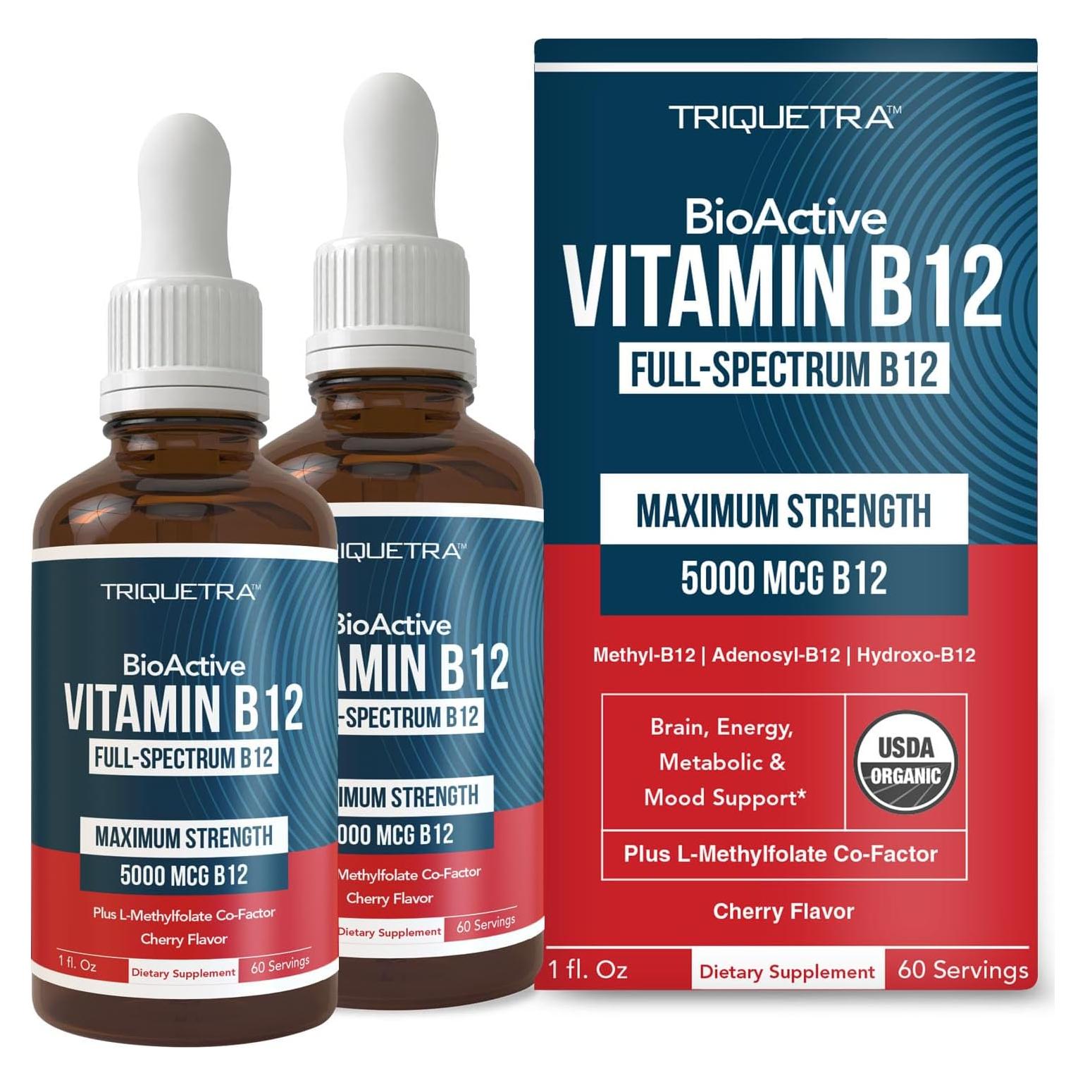 Vitamina B12 Orgánica 5000 mcg Triquetra Health - Sublingual Vegano
