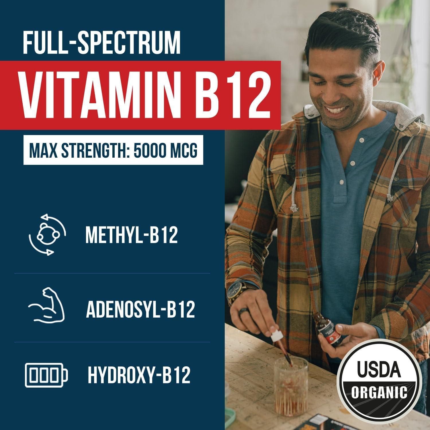 Vitamina B12 Orgánica 5000 mcg Triquetra Health - Sublingual Vegano